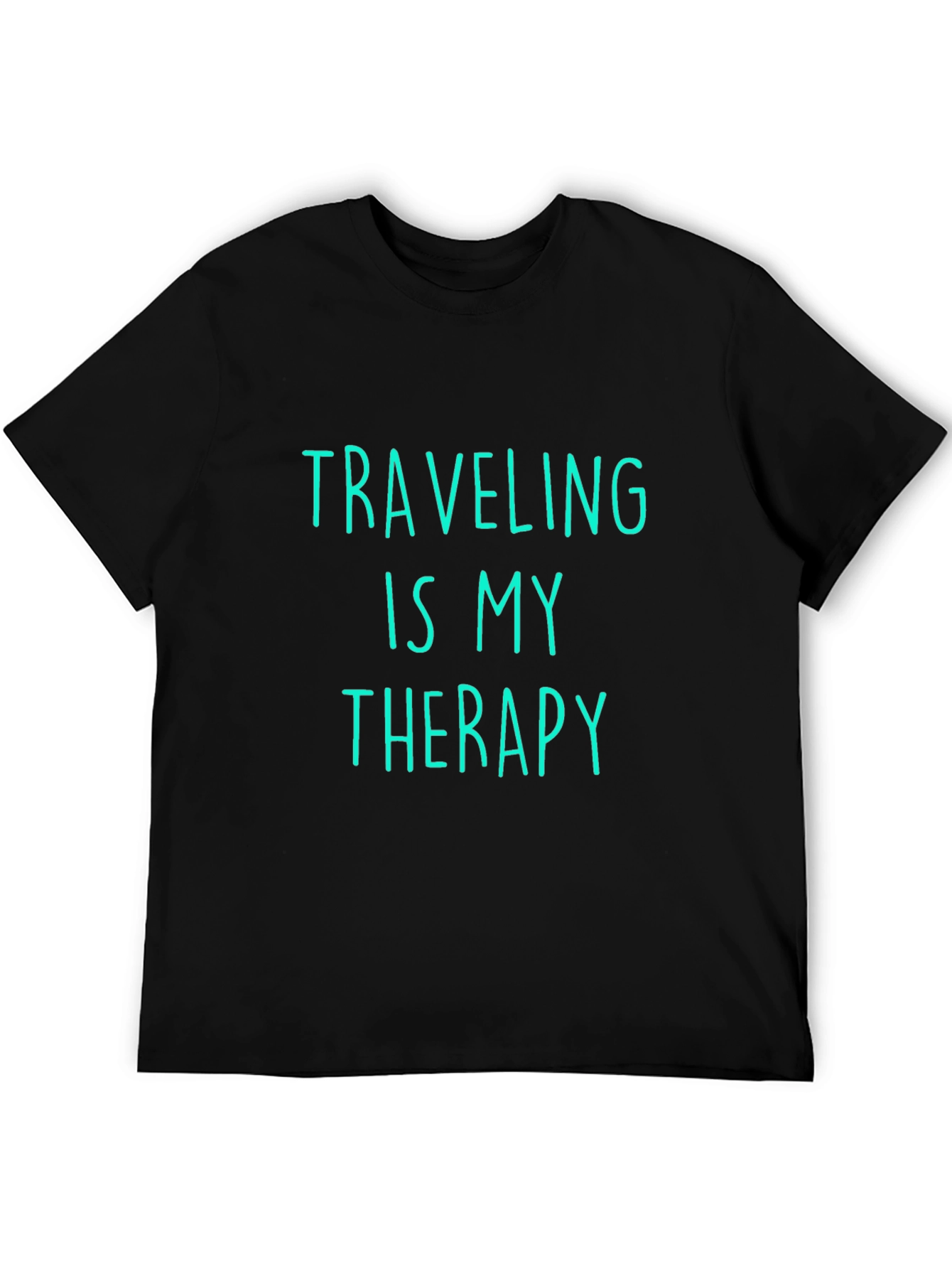 Traveling is My Therapy Black T-Shirt