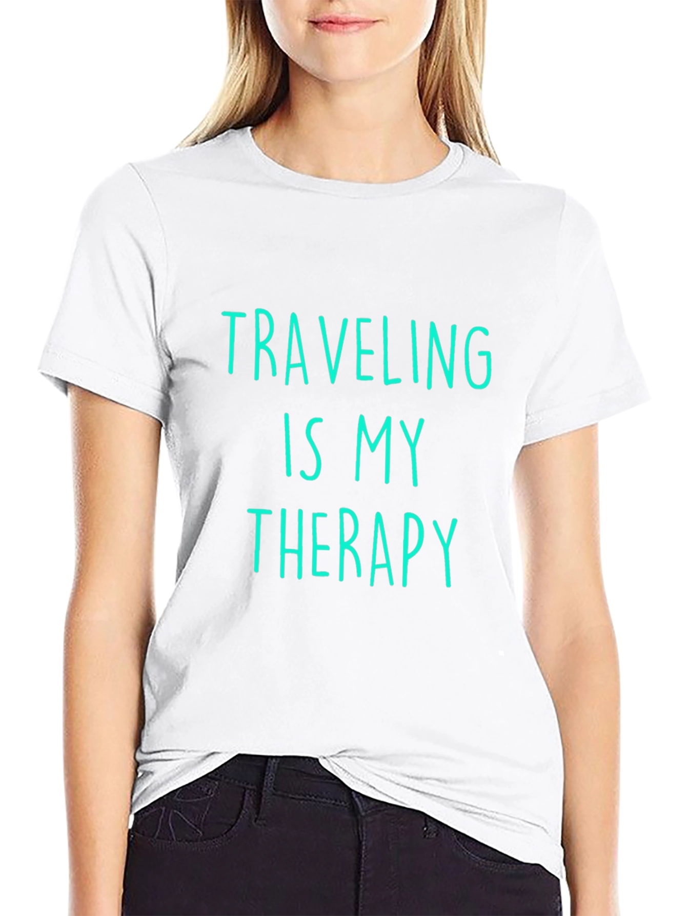 Traveling is My Therapy Black T-Shirt