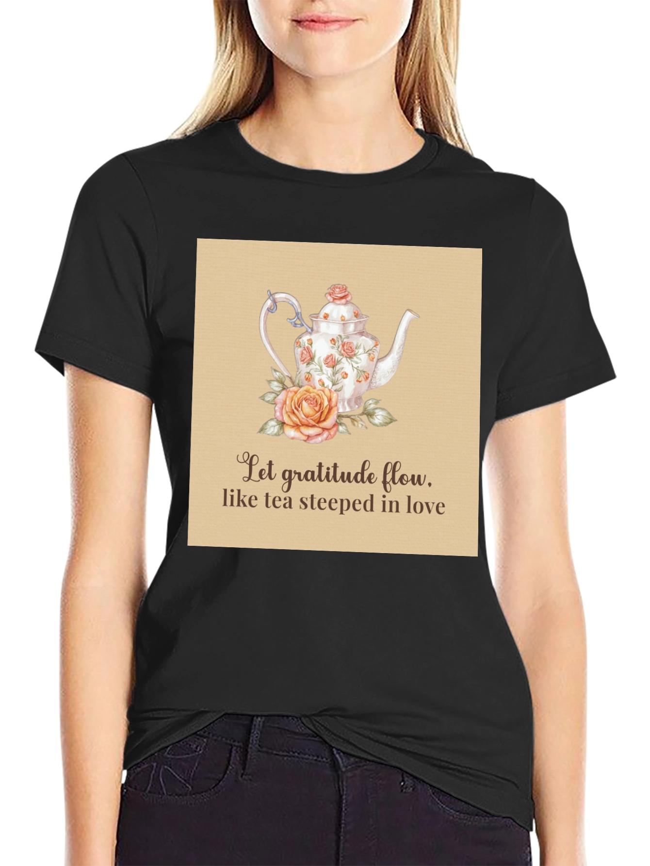 Gratitude Tea T-Shirt - Steeped in Love Design