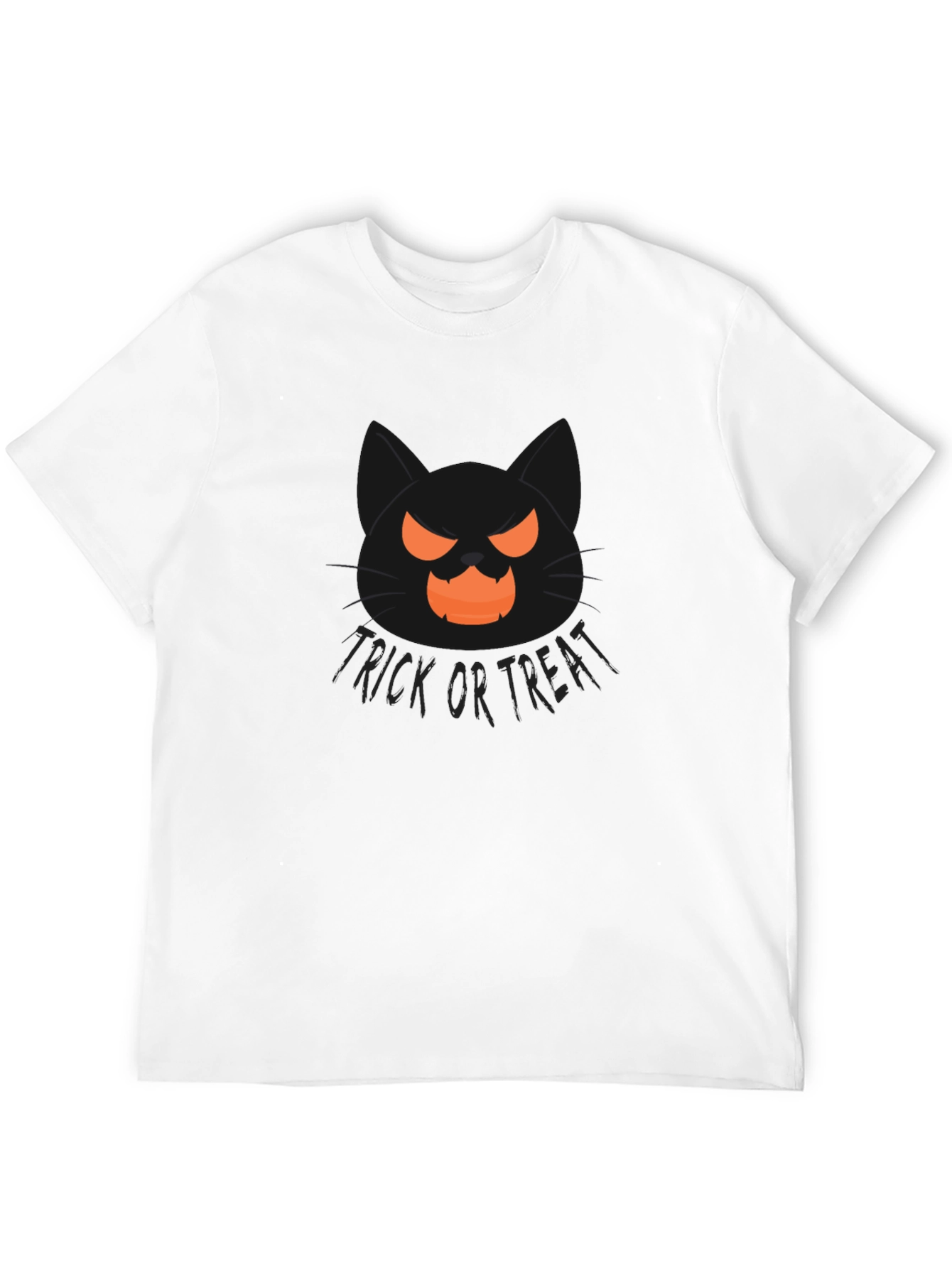 Halloween Cat Trick or Treat Black T-Shirt