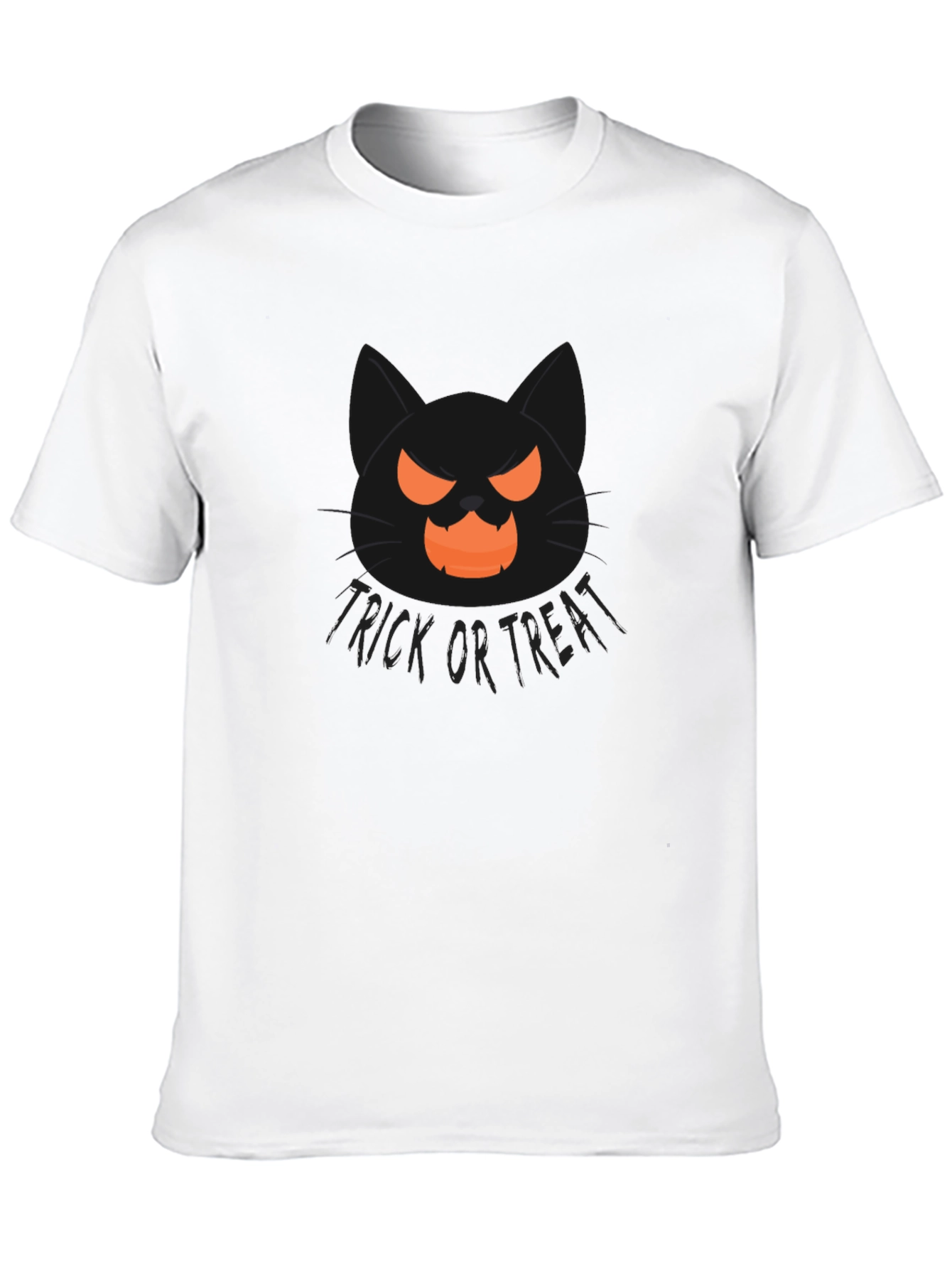 Halloween Cat Trick or Treat Black T-Shirt