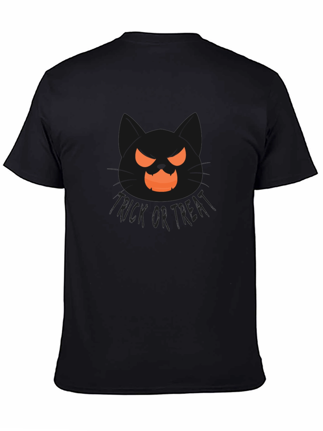 Halloween Cat Trick or Treat Black T-Shirt