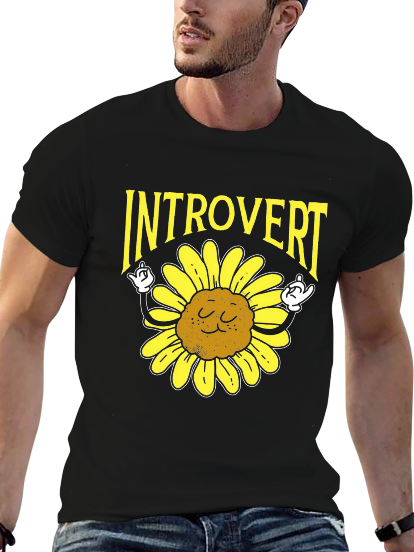 Introvert Sunflower Graphic T-Shirt