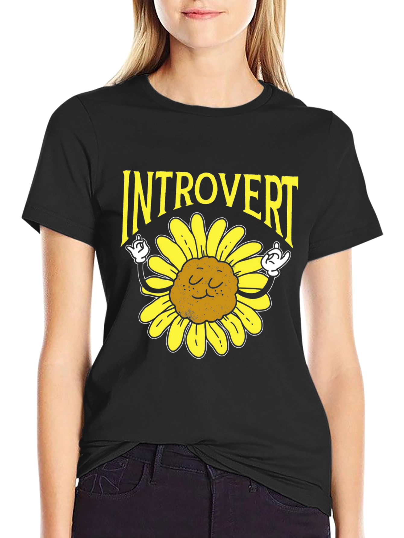 Introvert Sunflower Graphic T-Shirt