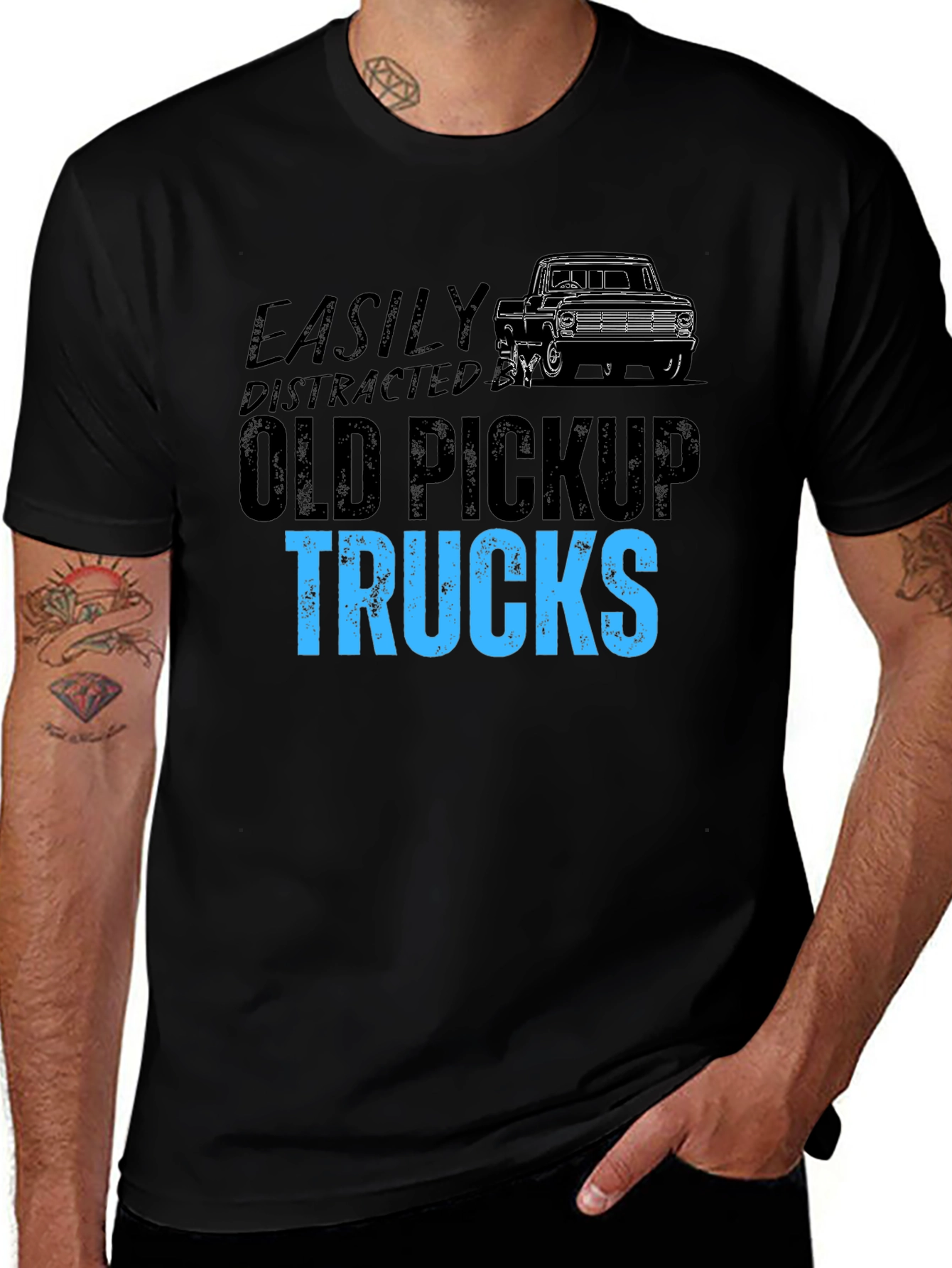 Easily Distracted Old Pickup Trucks Graphic Tee