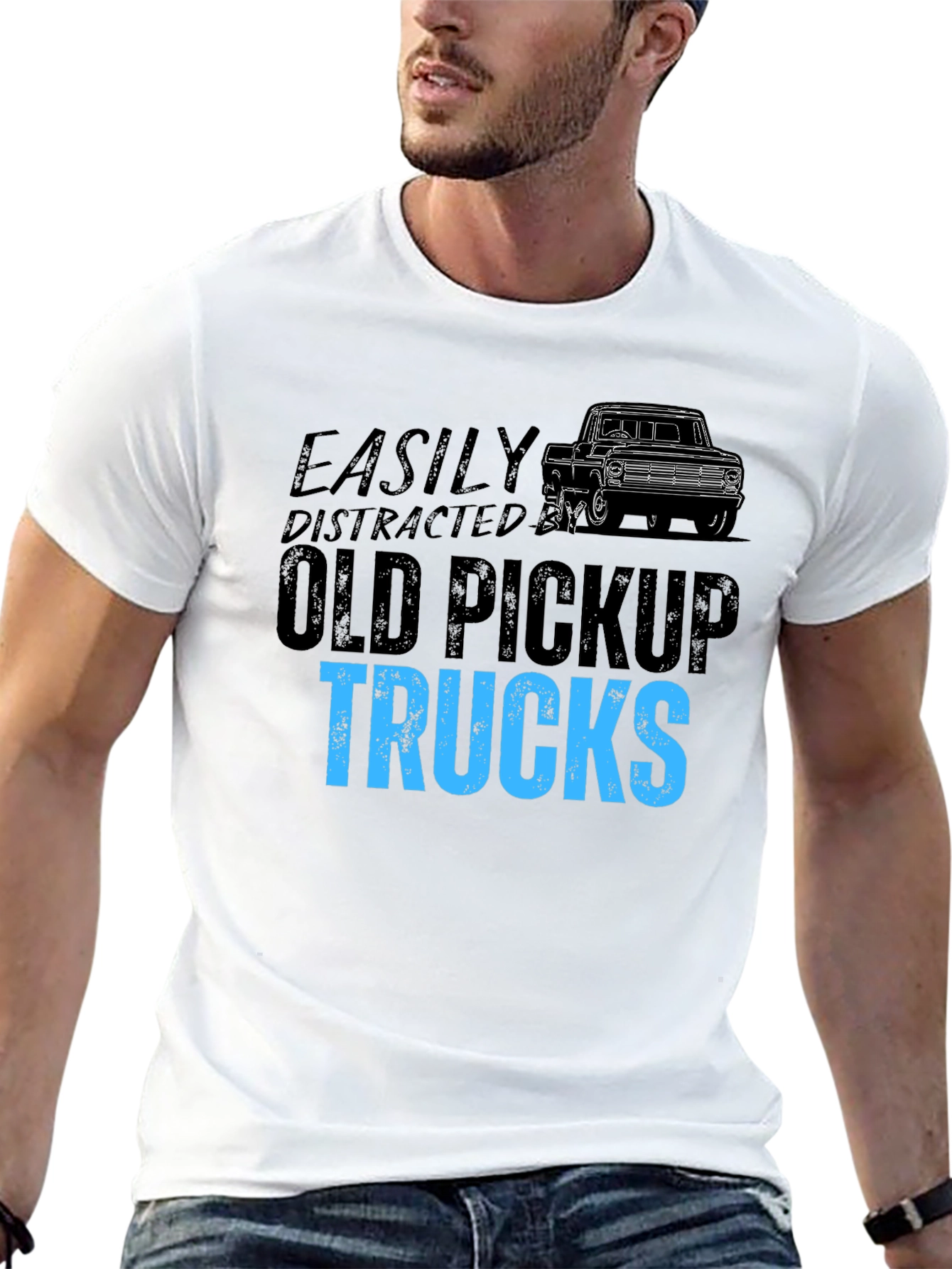 Easily Distracted Old Pickup Trucks Graphic Tee