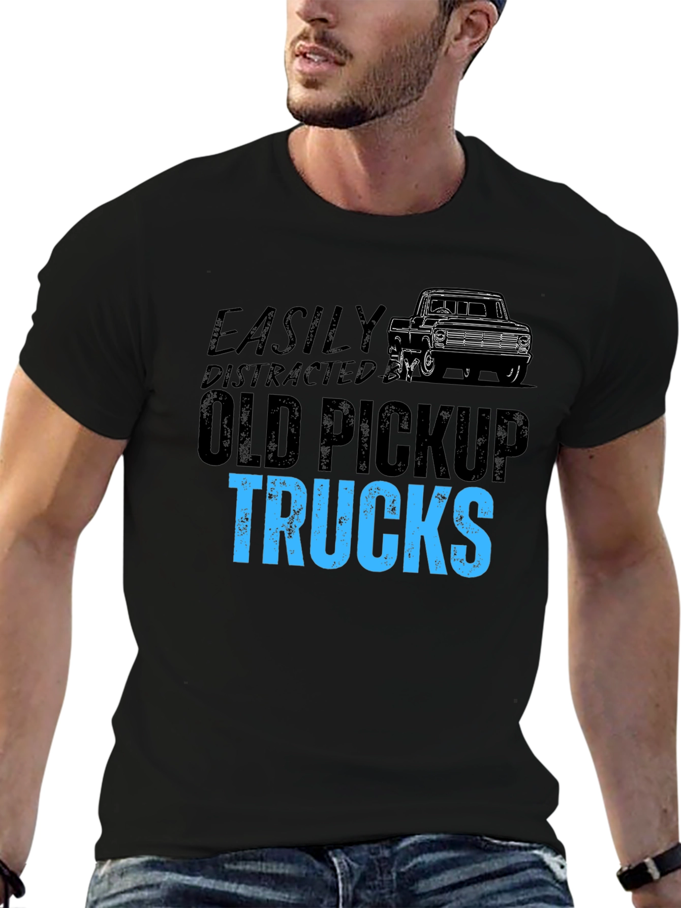 Easily Distracted Old Pickup Trucks Graphic Tee