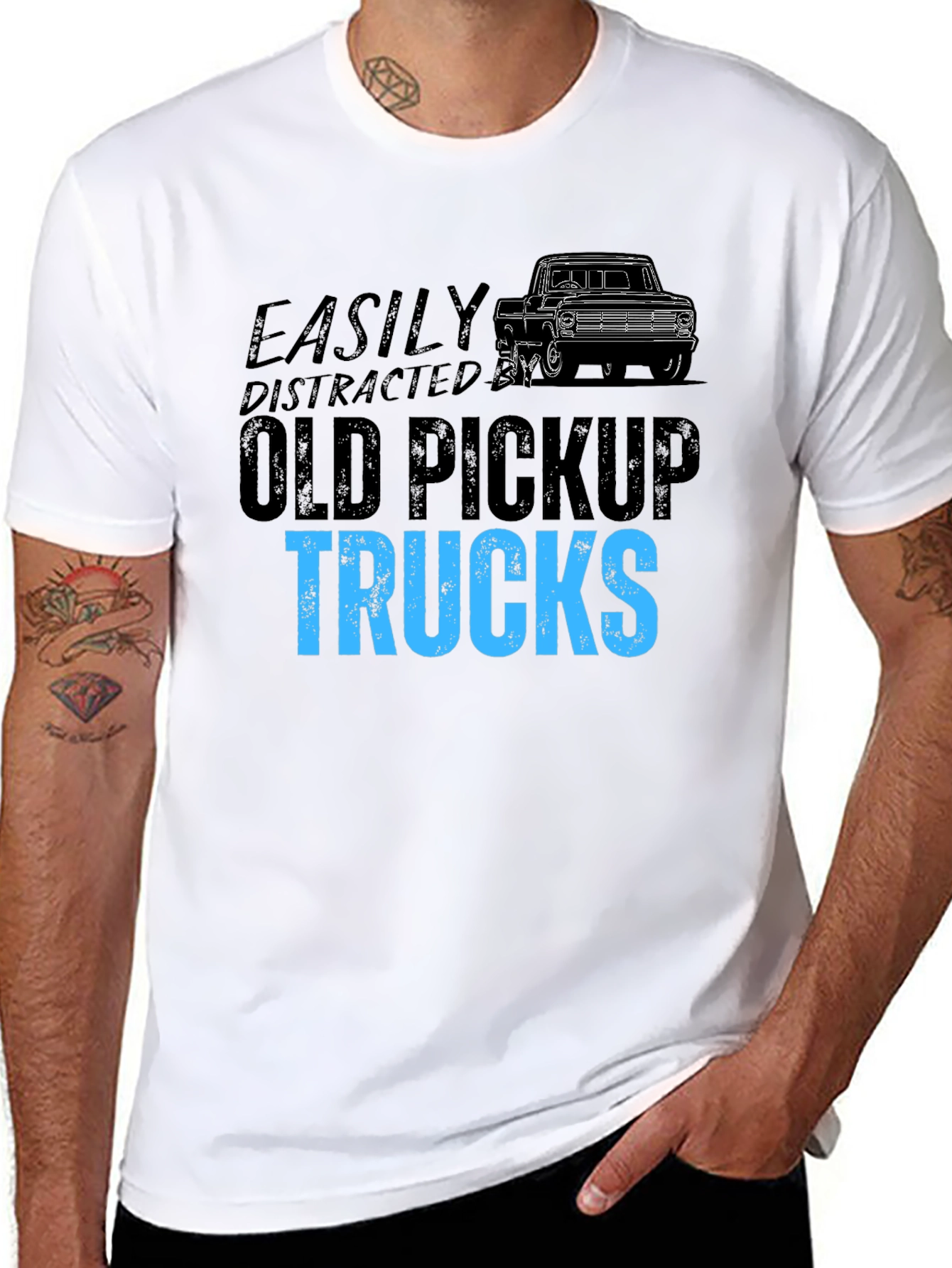 Easily Distracted Old Pickup Trucks Graphic Tee