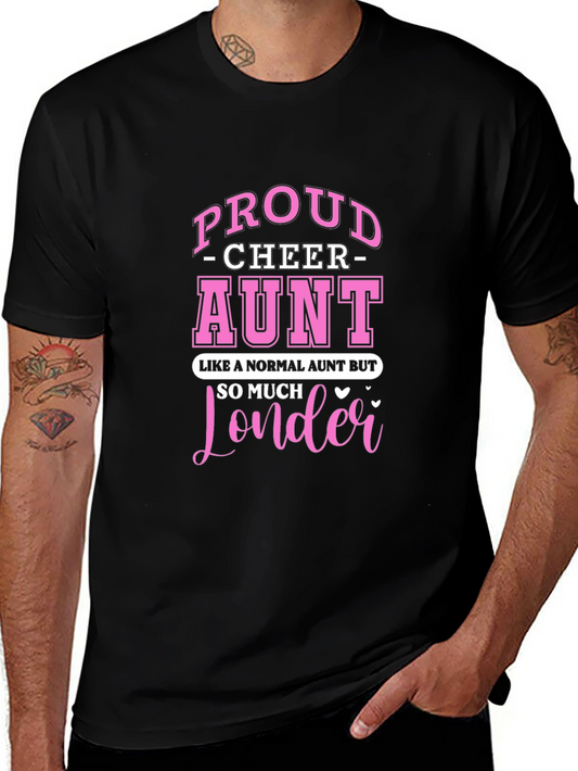 Proud Cheer Aunt Black T-Shirt