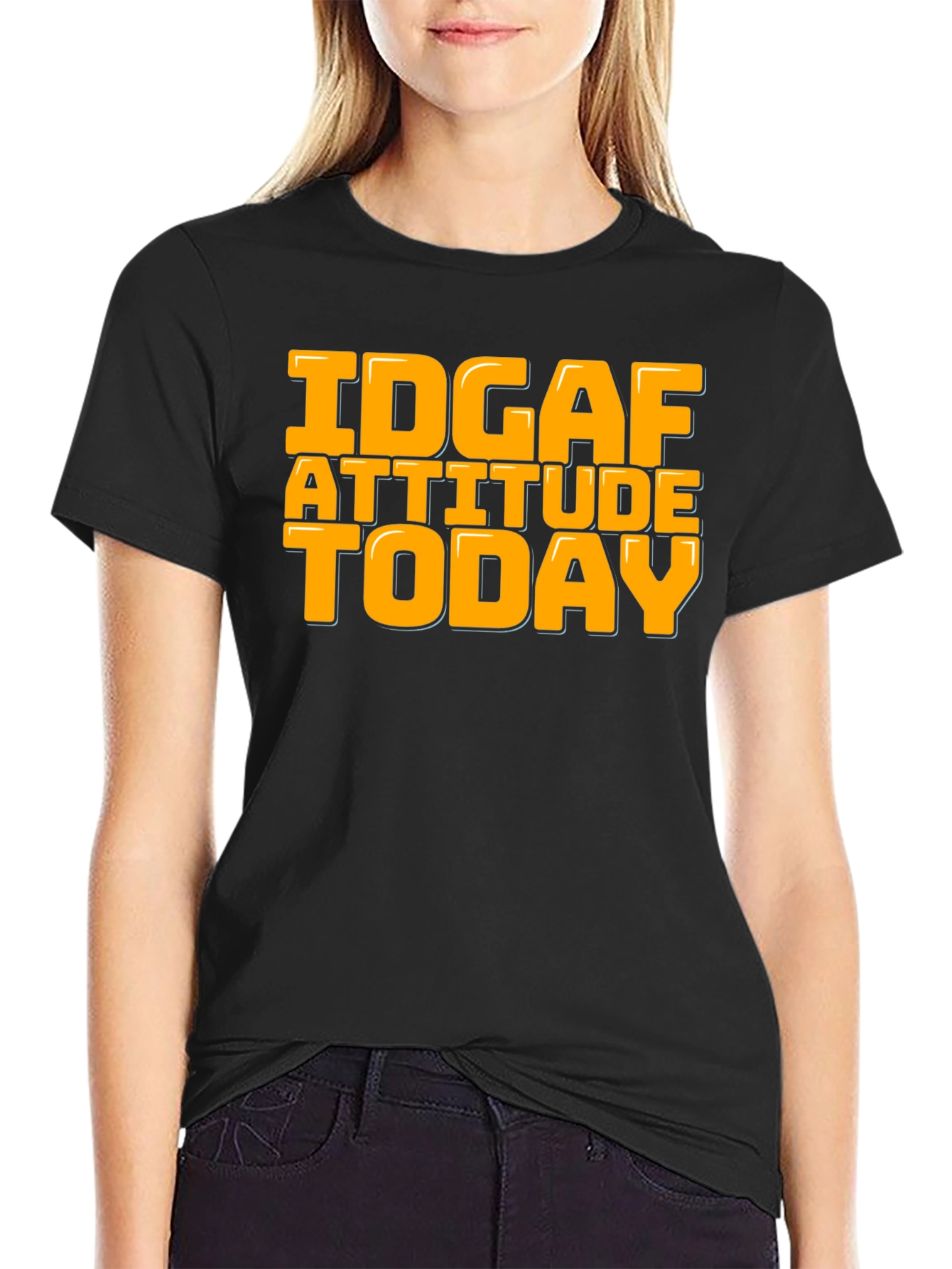 IDGAF Attitude Today Graphic Tee - Black
