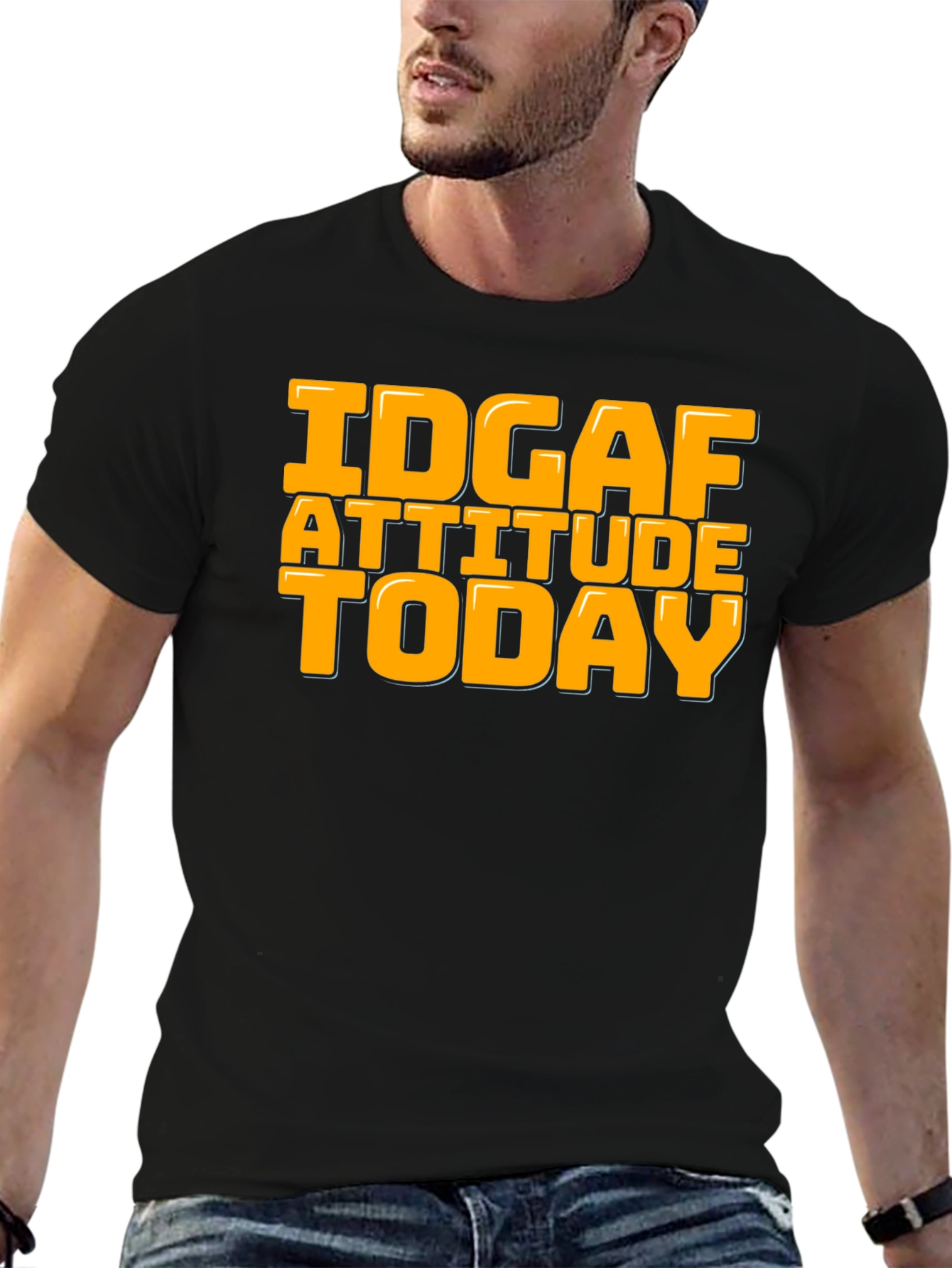 IDGAF Attitude Today Graphic Tee - Black