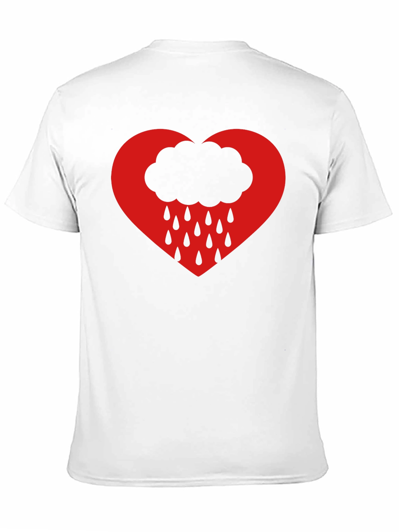 Heart Cloud Rain T-Shirt - Black