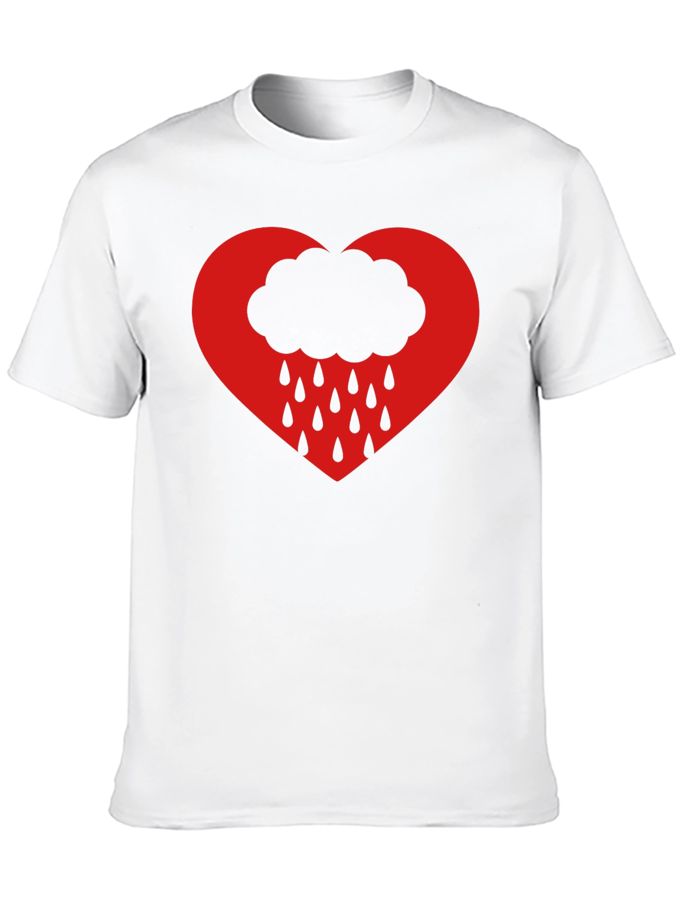 Heart Cloud Rain T-Shirt - Black