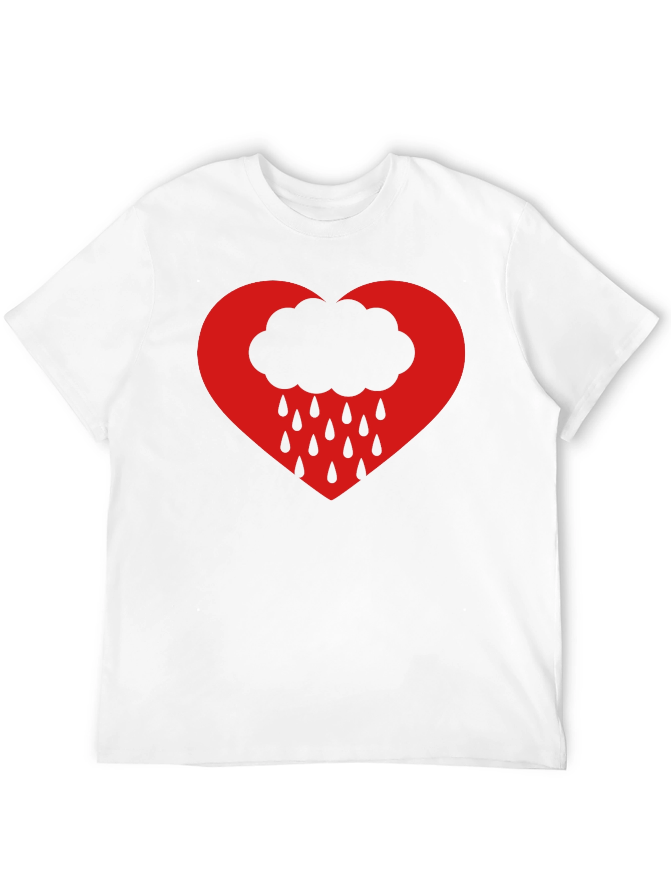 Heart Cloud Rain T-Shirt - Black