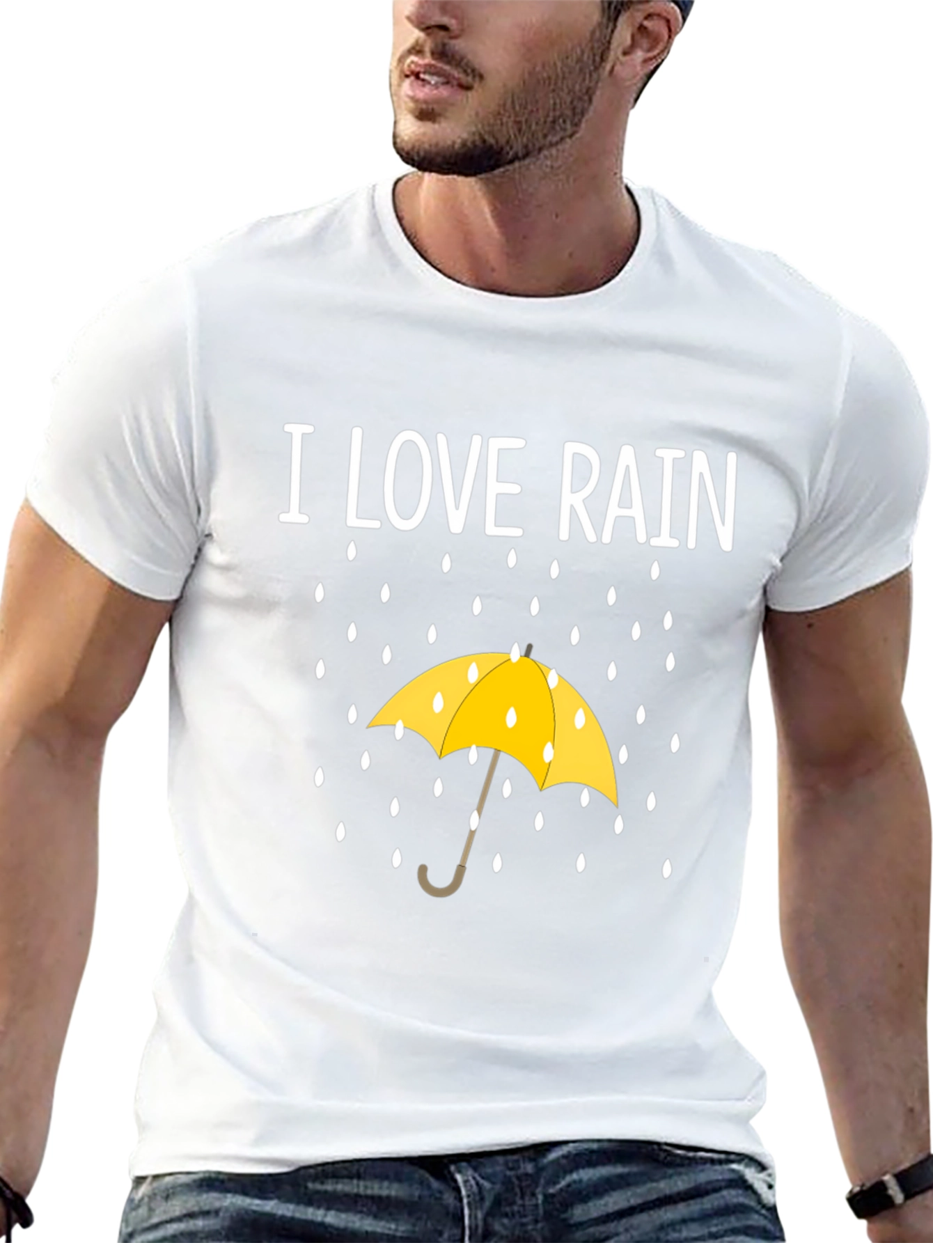 I Love Rain T-Shirt - Weather Umbrella Graphic Tee
