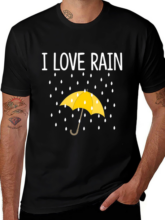 I Love Rain T-Shirt - Weather Umbrella Graphic Tee