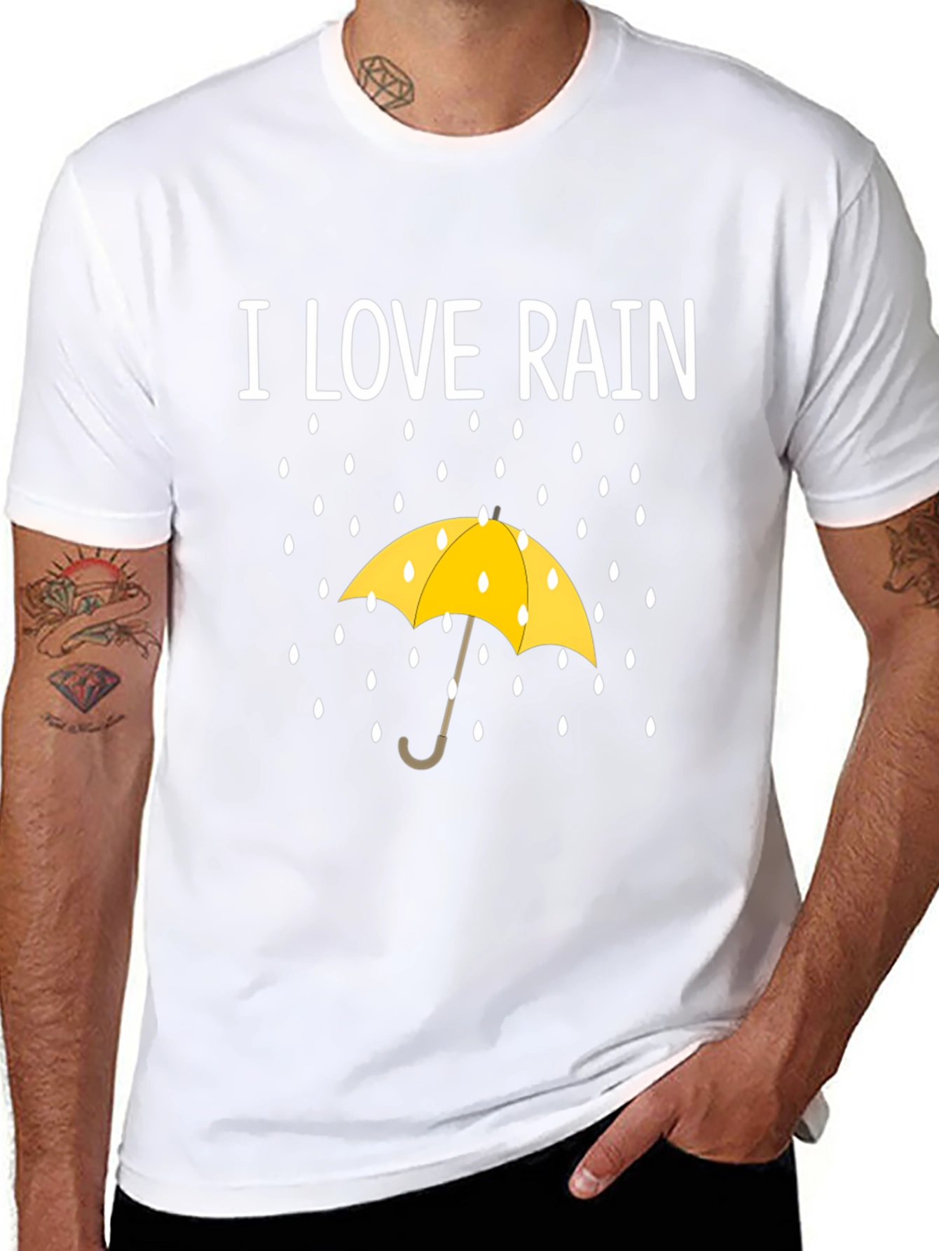 I Love Rain T-Shirt - Weather Umbrella Graphic Tee