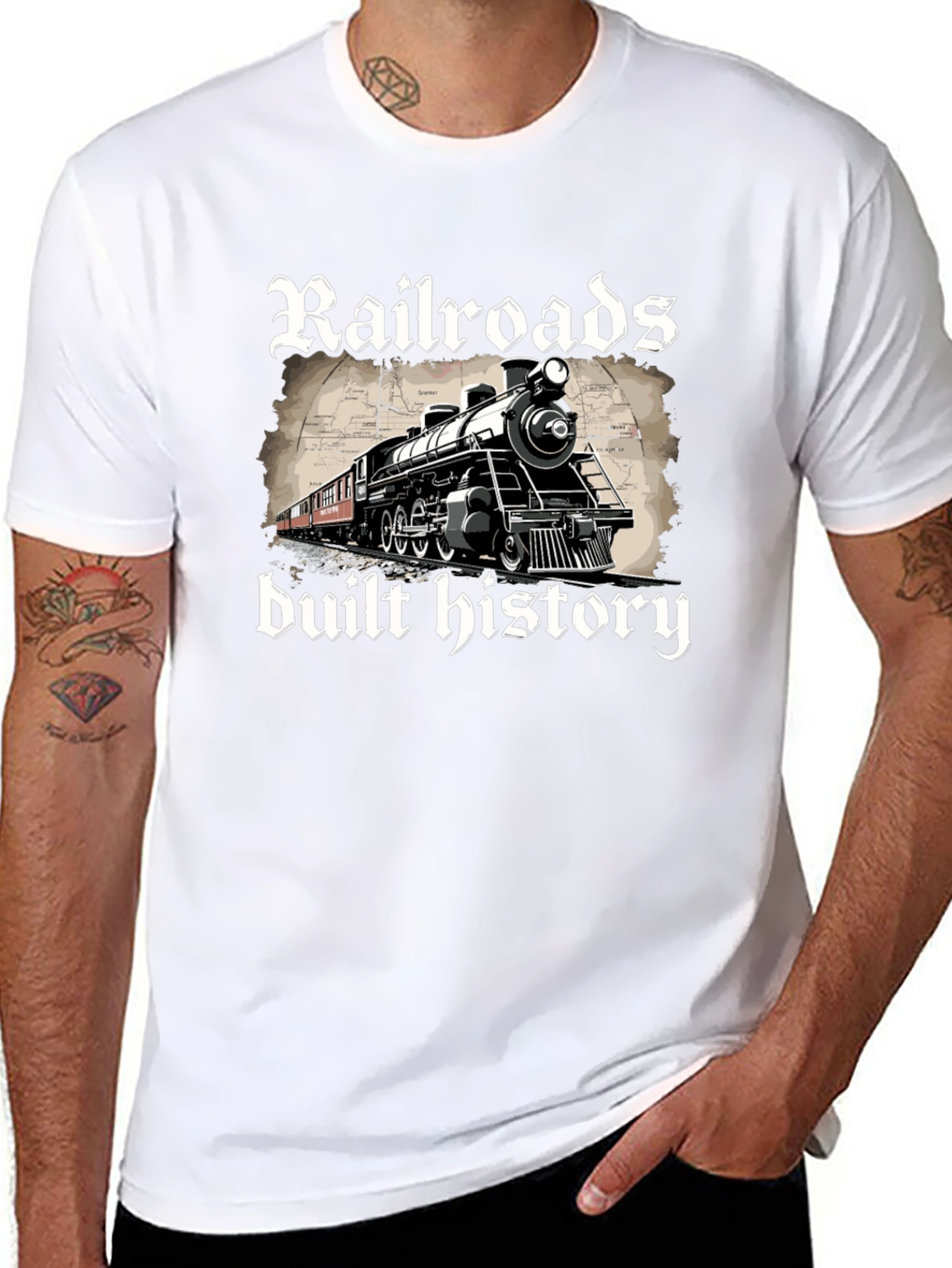 Railroads Built History Graphic T-Shirt