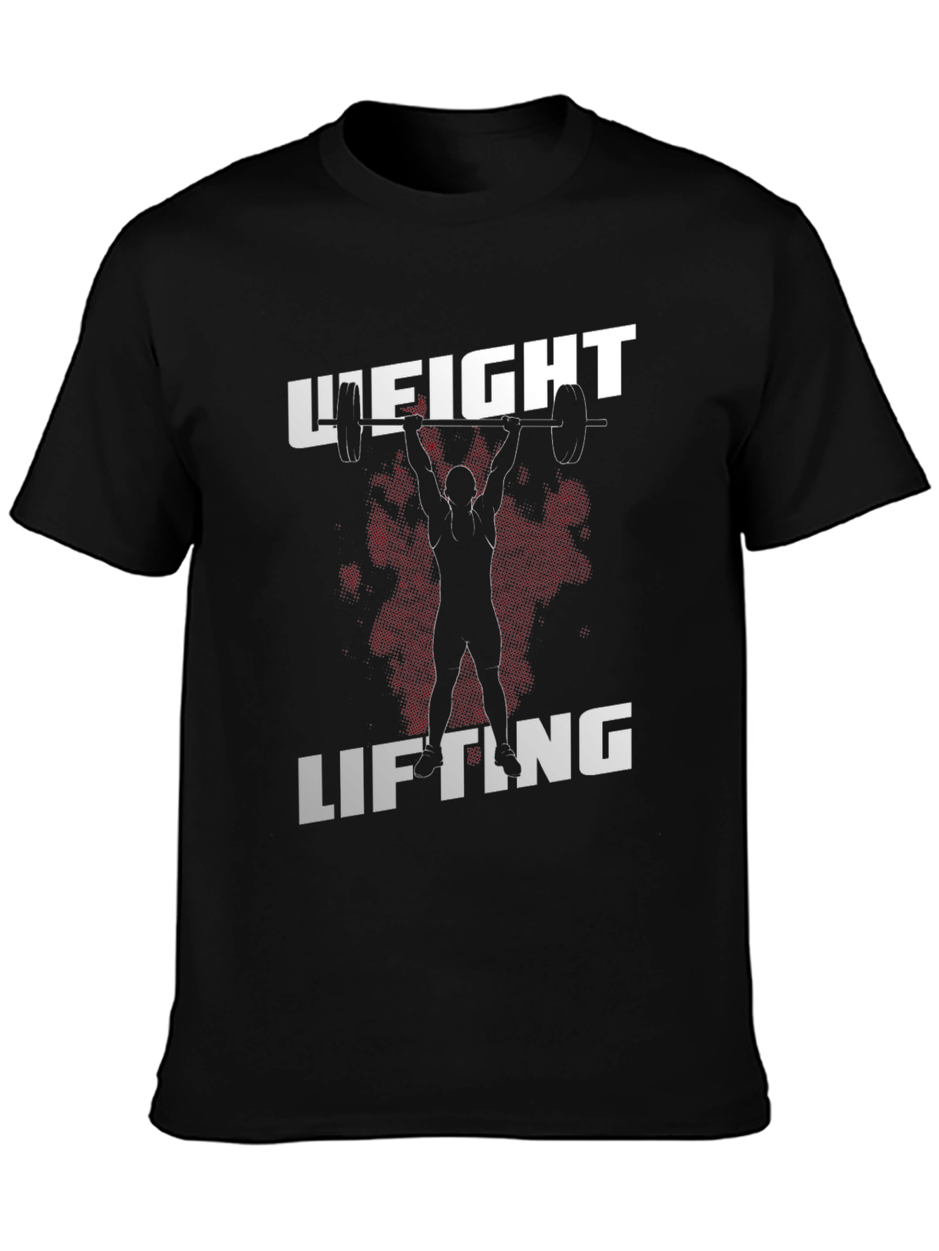 Weight Lifting Graphic Tee - Black Cotton T-Shirt