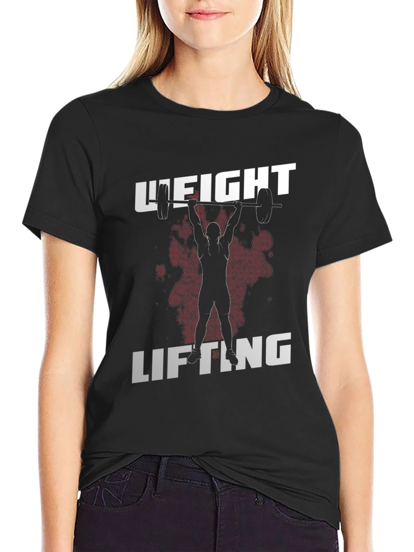 Weight Lifting Graphic Tee - Black Cotton T-Shirt