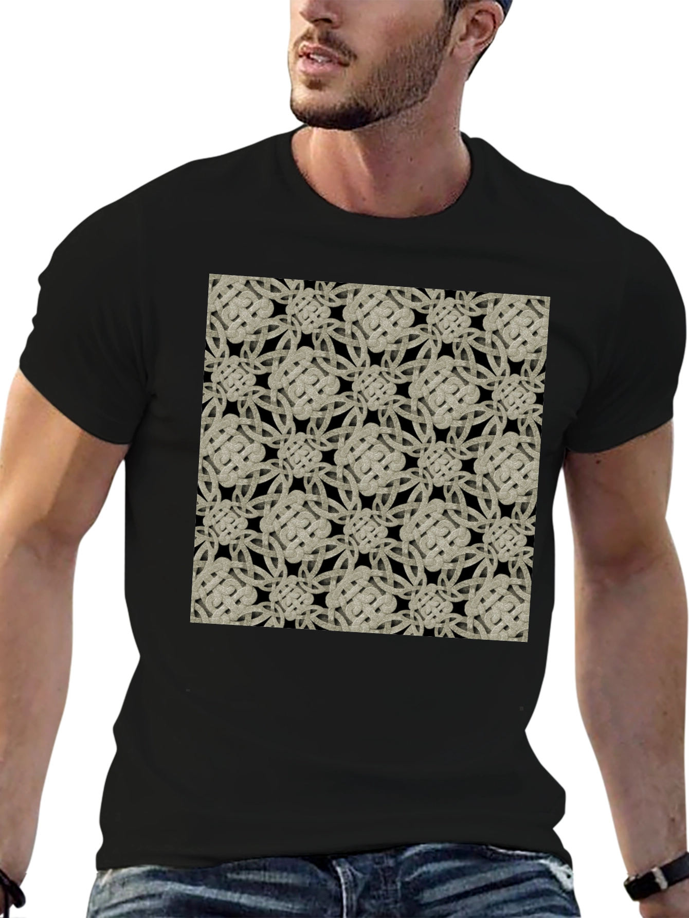 Celtic Knot Pattern Black T-Shirt