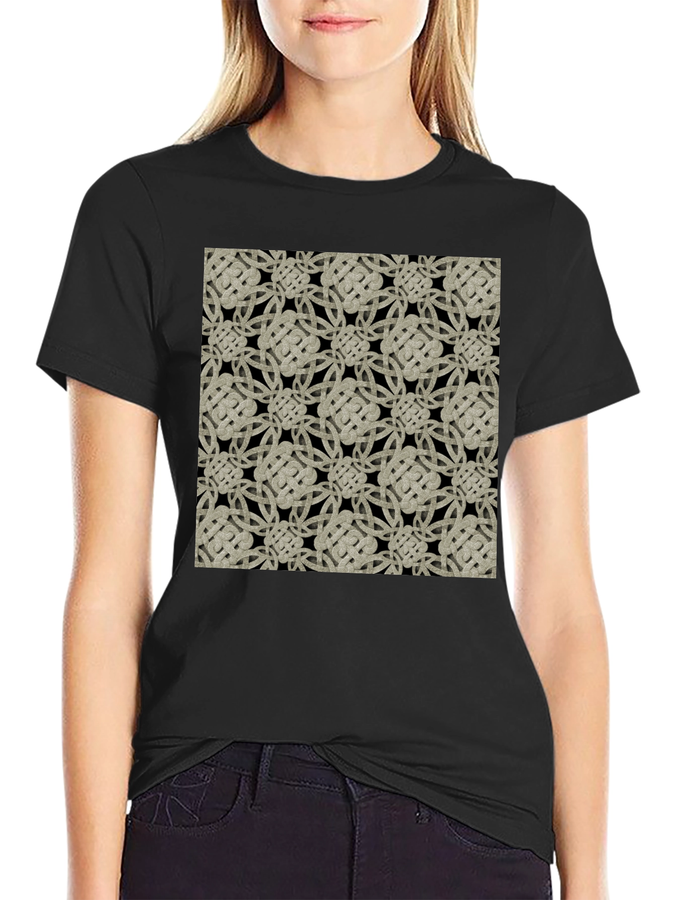 Celtic Knot Pattern Black T-Shirt