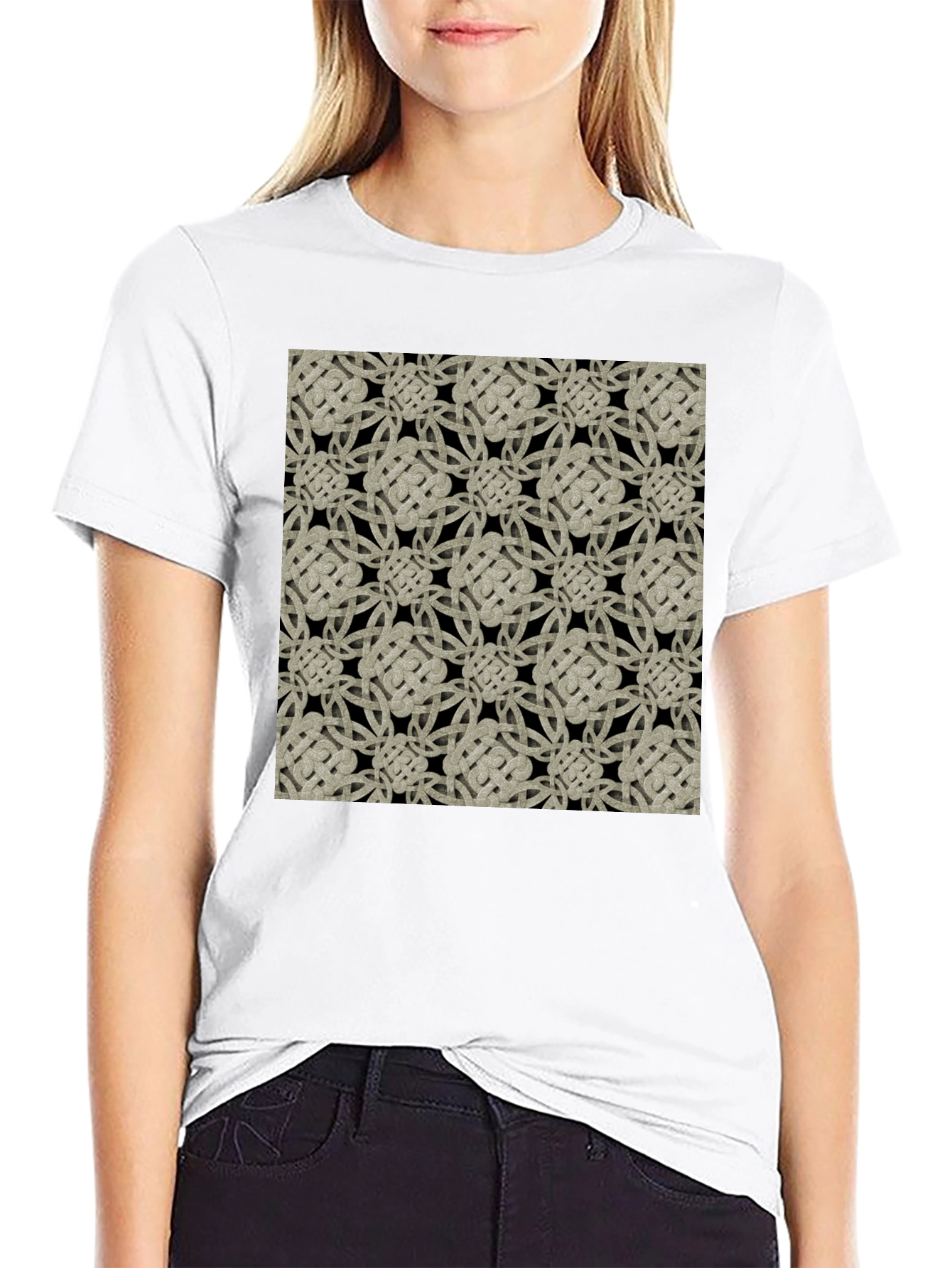 Celtic Knot Pattern Black T-Shirt