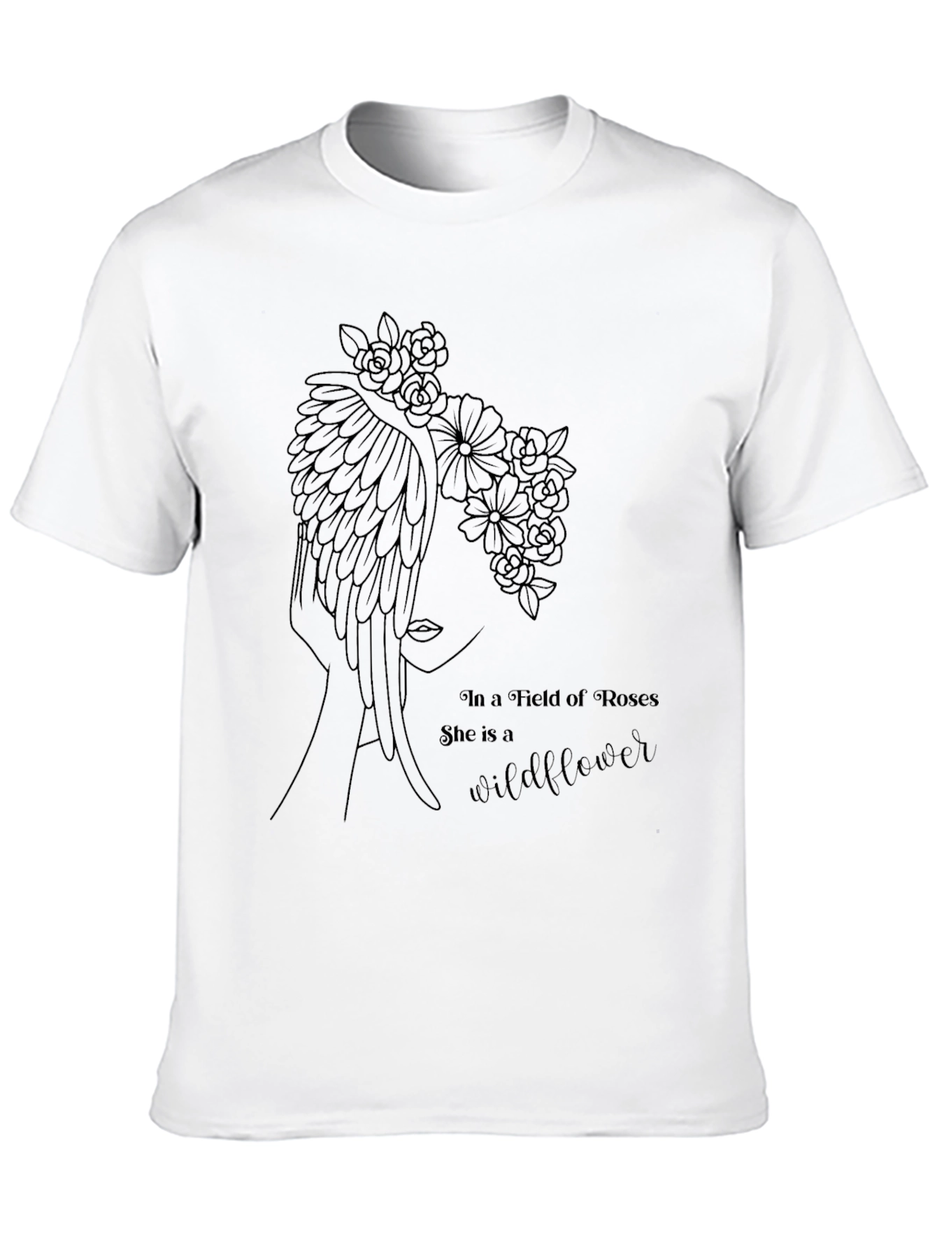 Wildflower in Roses Graphic T-Shirt - Black