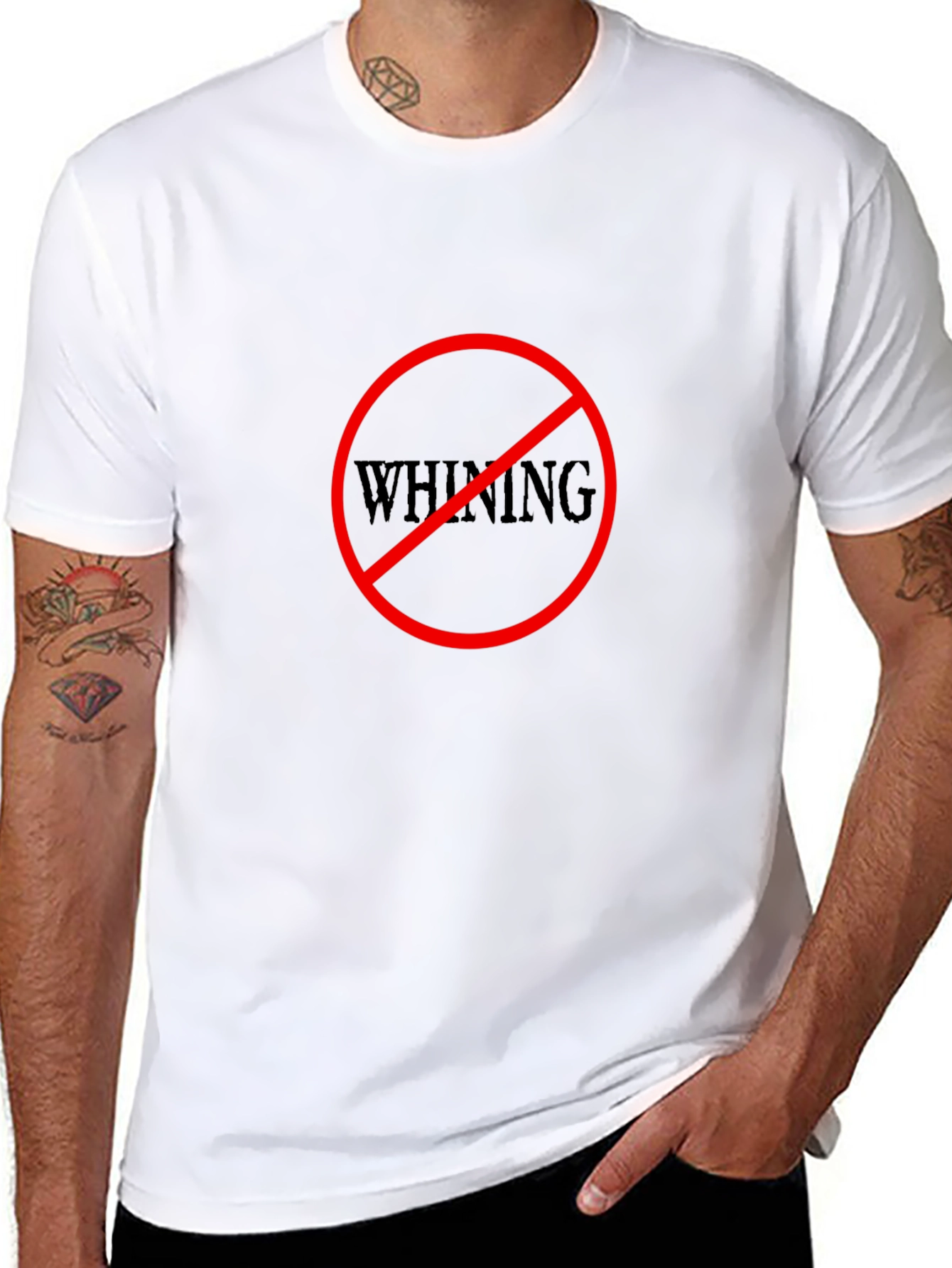 No Whining Black T-Shirt - Funny Graphic Tee
