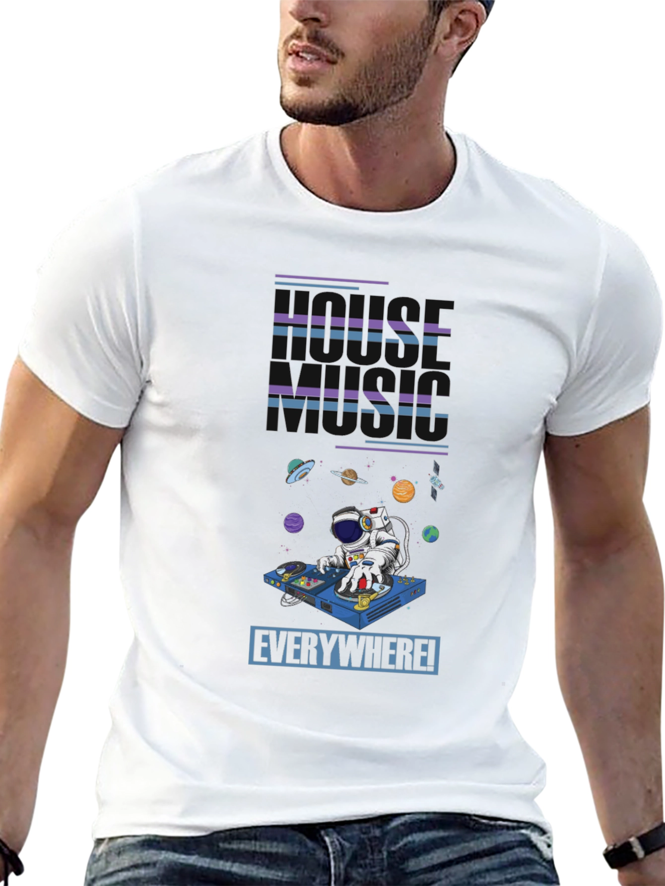 House Music Everywhere T-Shirt - Astronaut DJ