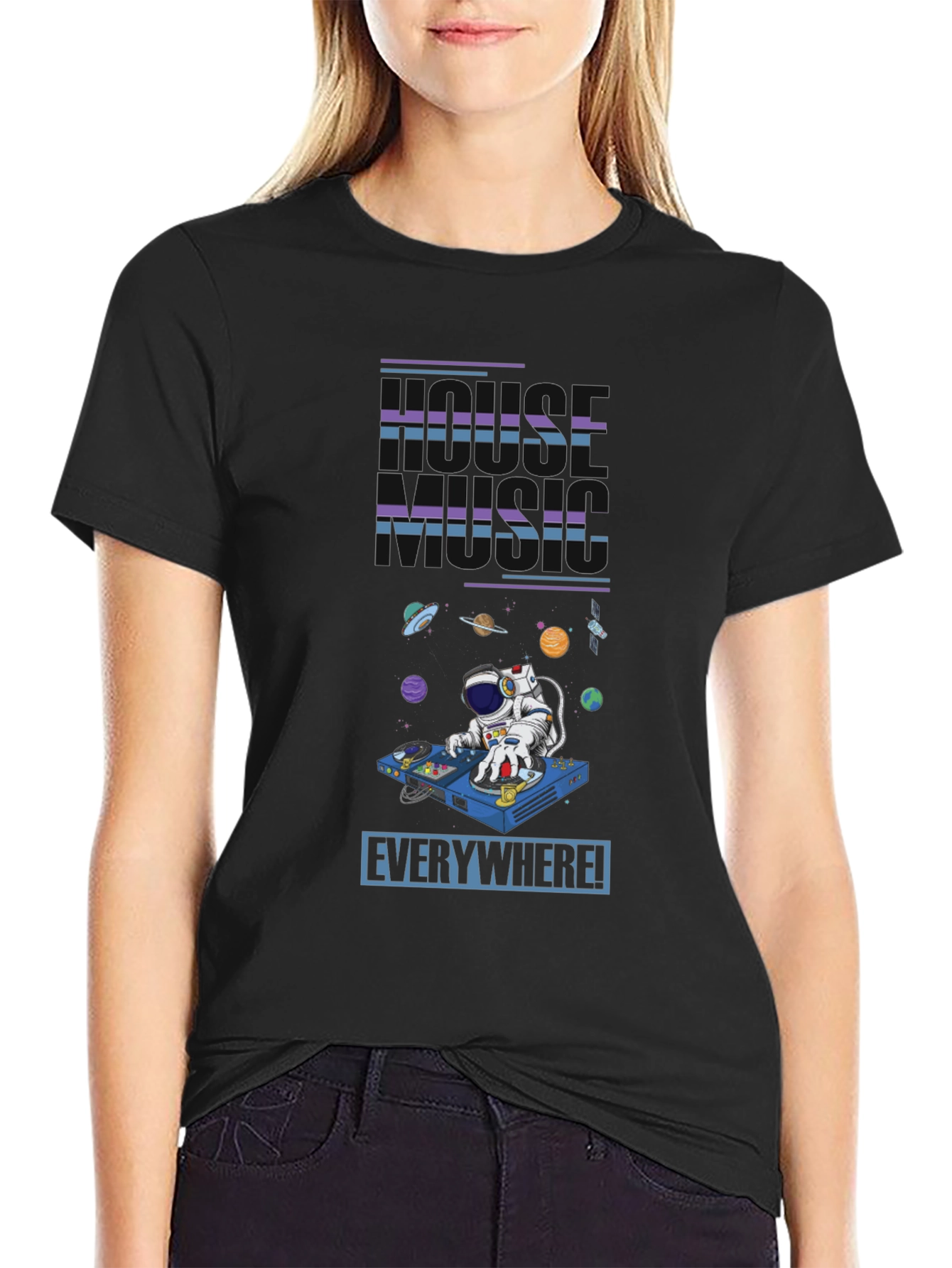 House Music Everywhere T-Shirt - Astronaut DJ