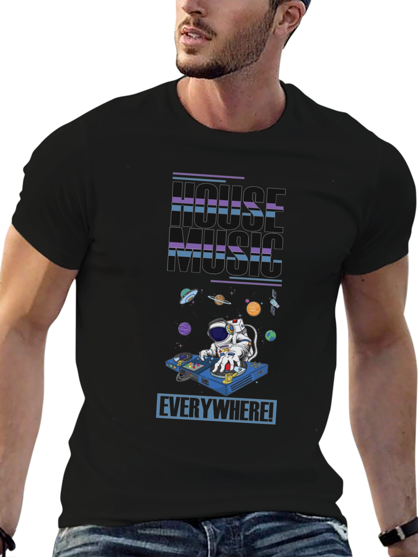 House Music Everywhere T-Shirt - Astronaut DJ