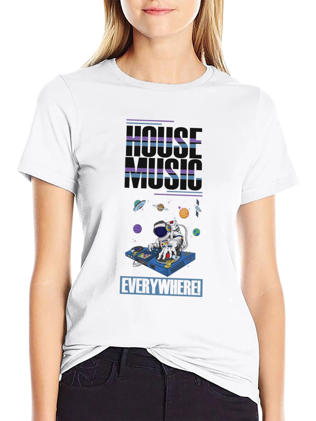 House Music Everywhere T-Shirt - Astronaut DJ