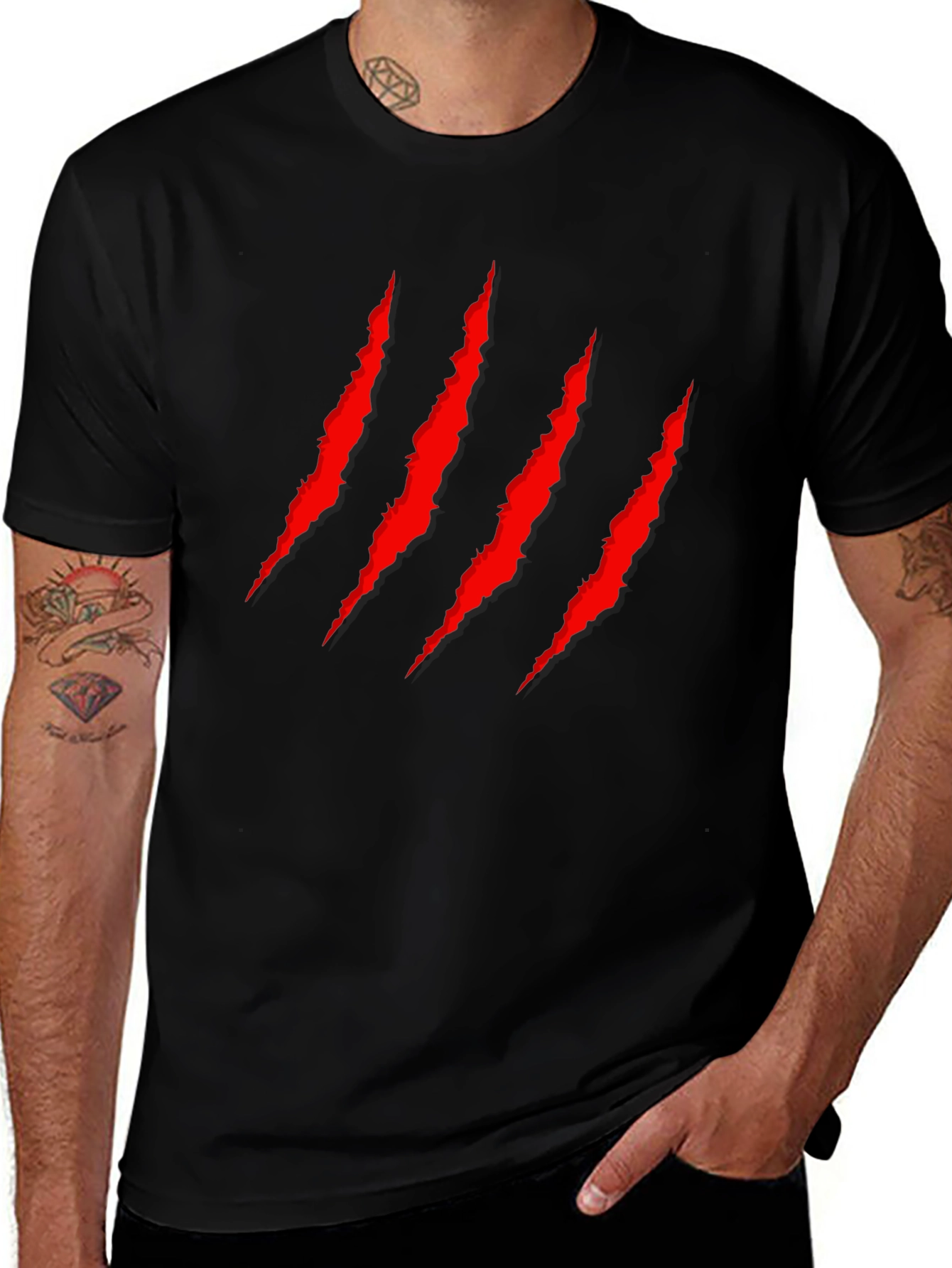 Claw Mark Graphic Tee - Black