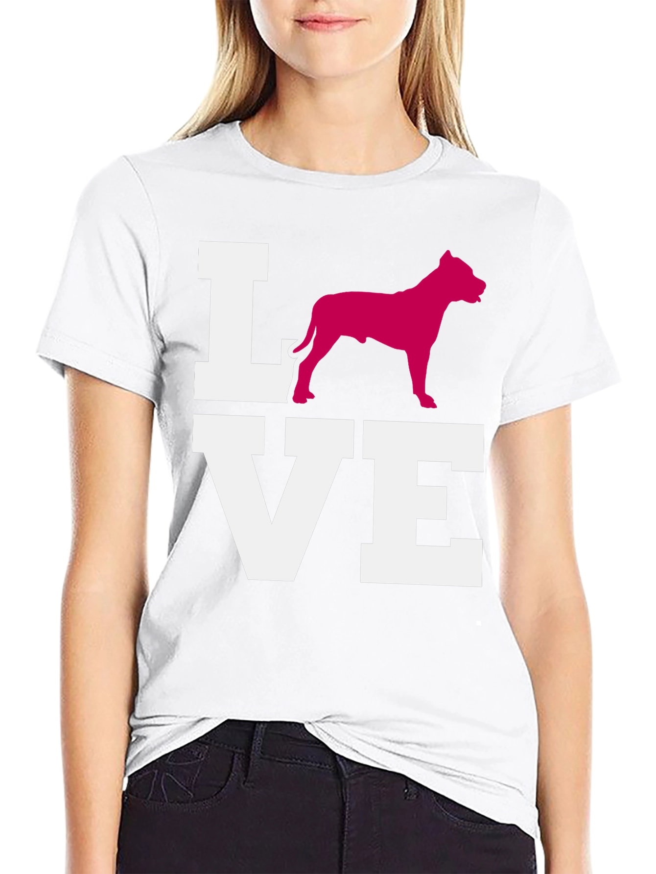 Pitbull Love Graphic Tee - Black Cotton Blend Shirt