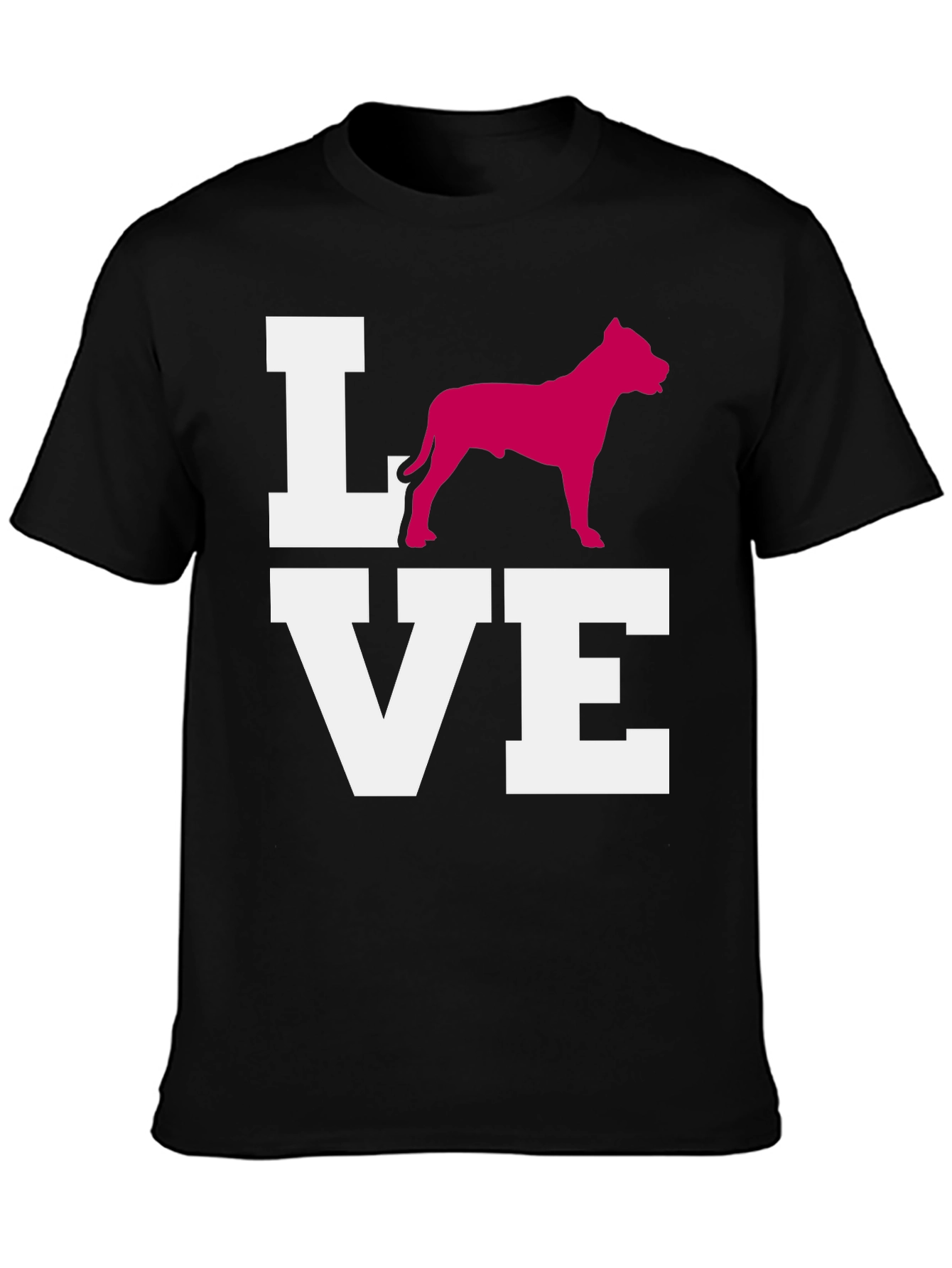 Pitbull Love Graphic Tee - Black Cotton Blend Shirt