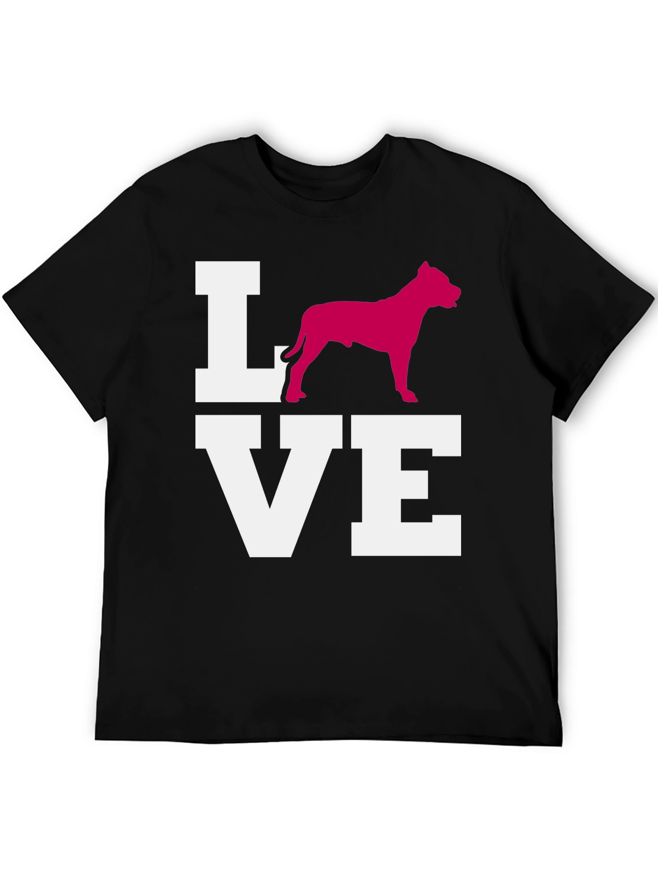 Pitbull Love Graphic Tee - Black Cotton Blend Shirt