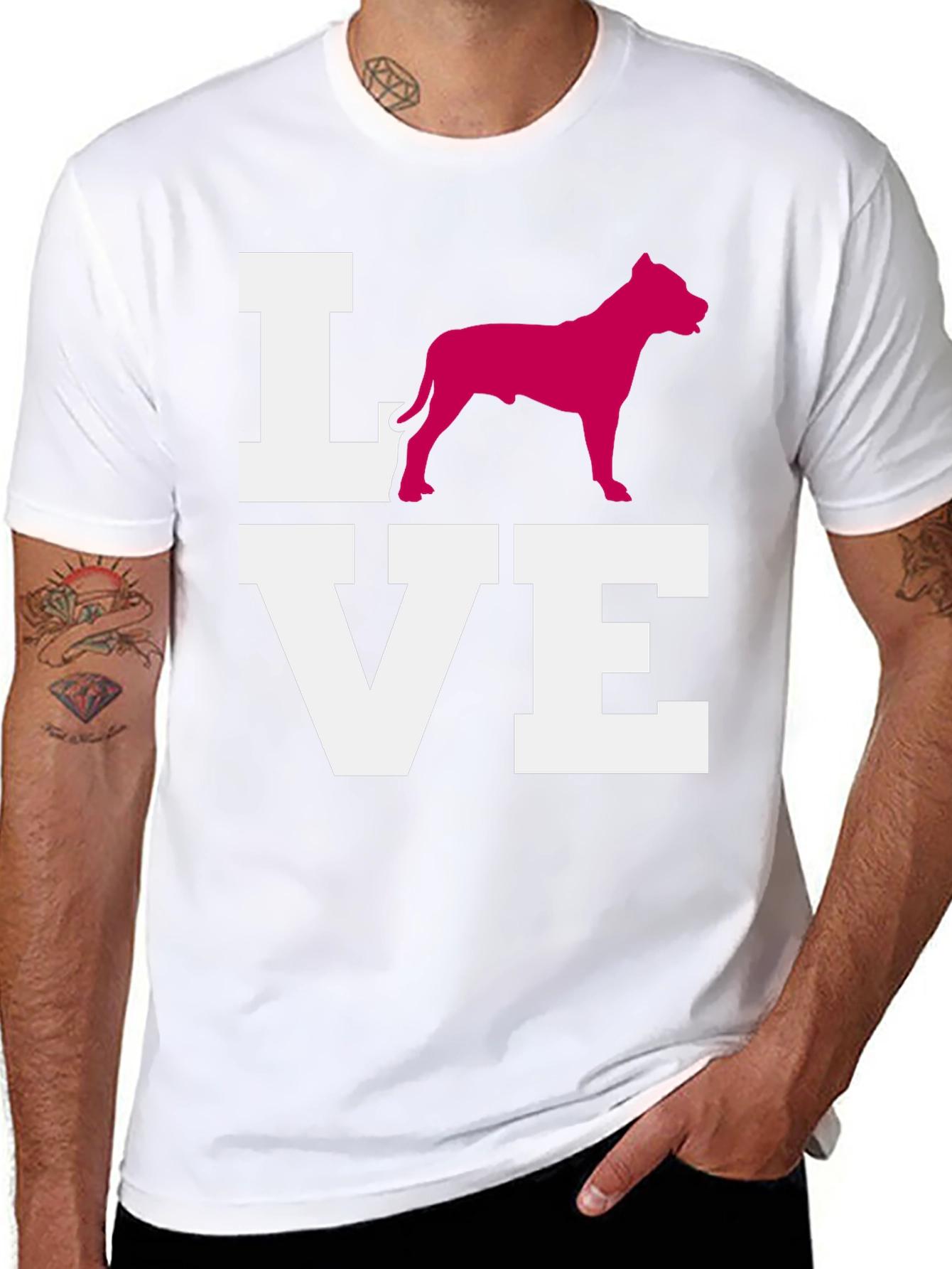 Pitbull Love Graphic Tee - Black Cotton Blend Shirt
