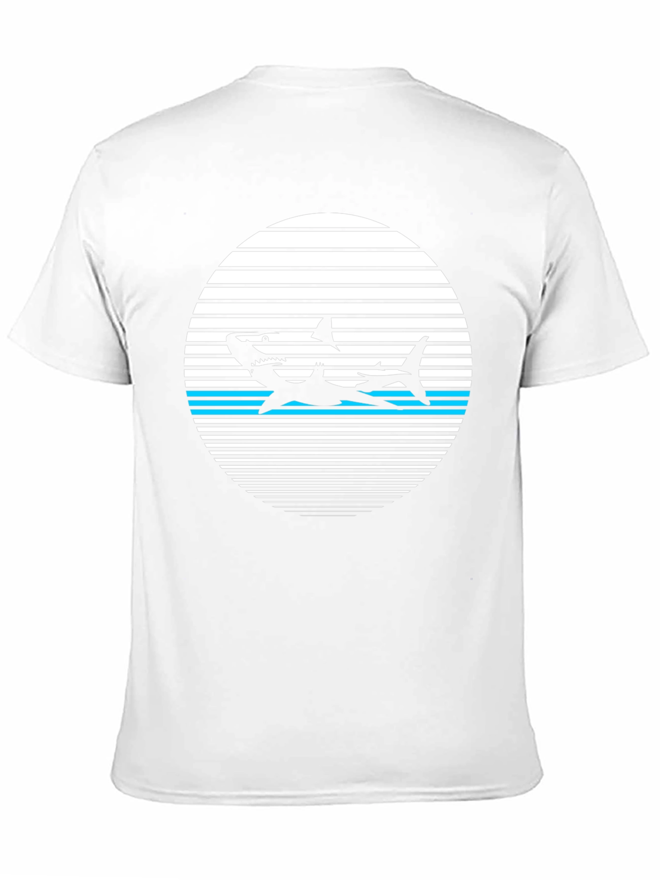 Retro Shark Graphic Tee - Black Cotton T-Shirt