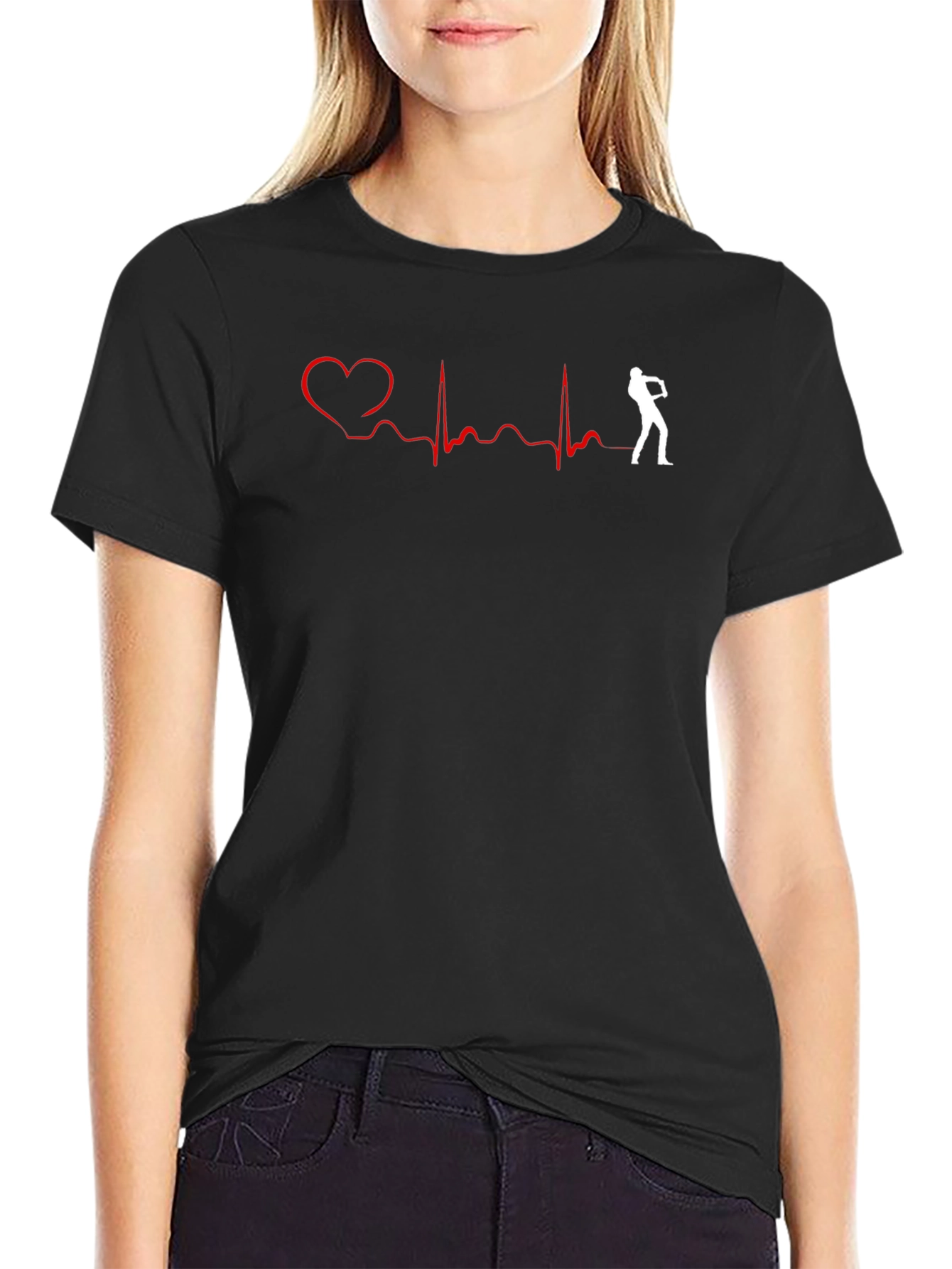 Heartbeat Golf T-Shirt: Golfers Passion Tee