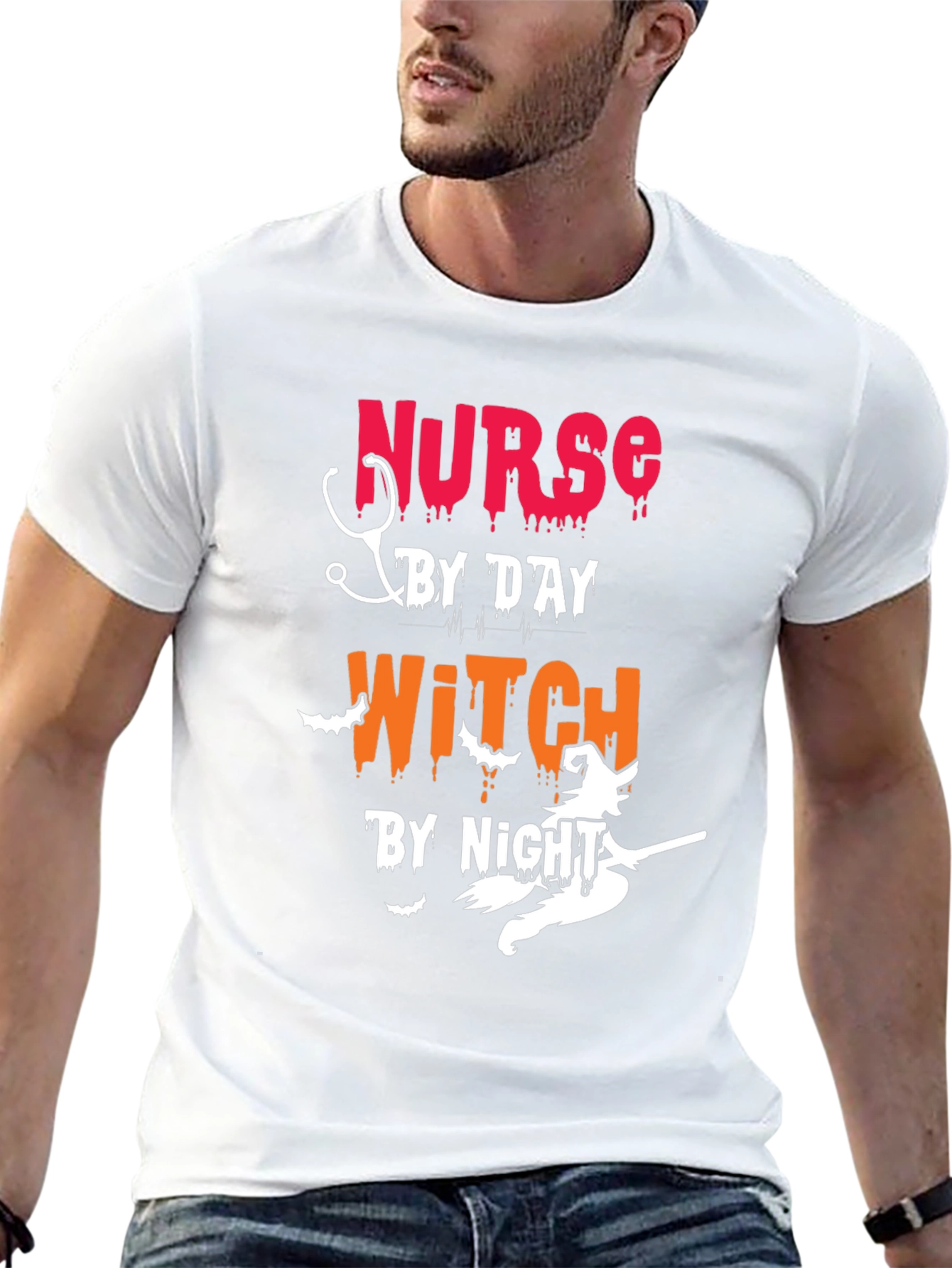 Nurse by Day Witch by Night Halloween T-Shirt