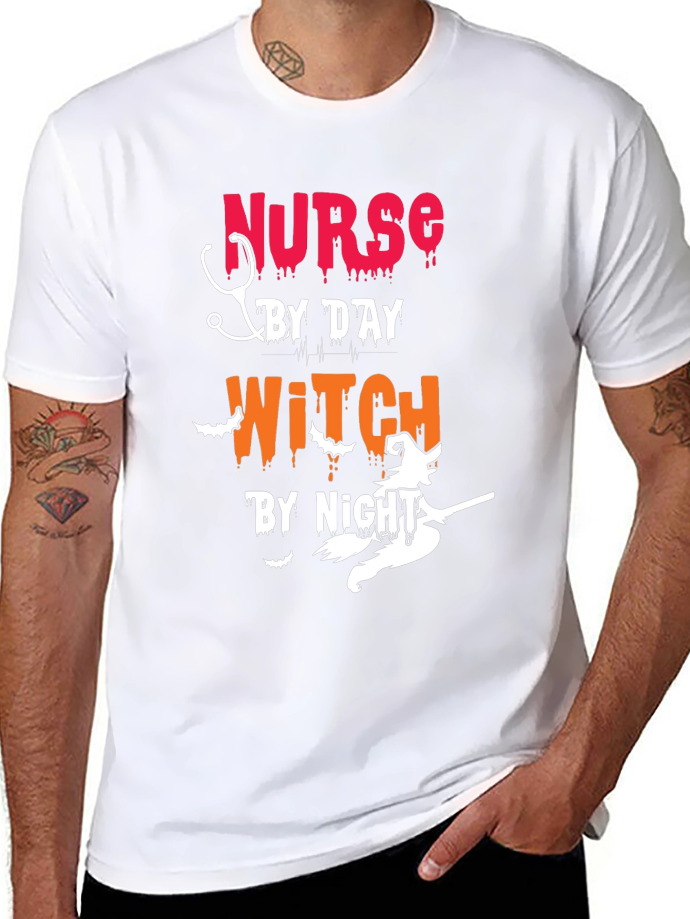 Nurse by Day Witch by Night Halloween T-Shirt