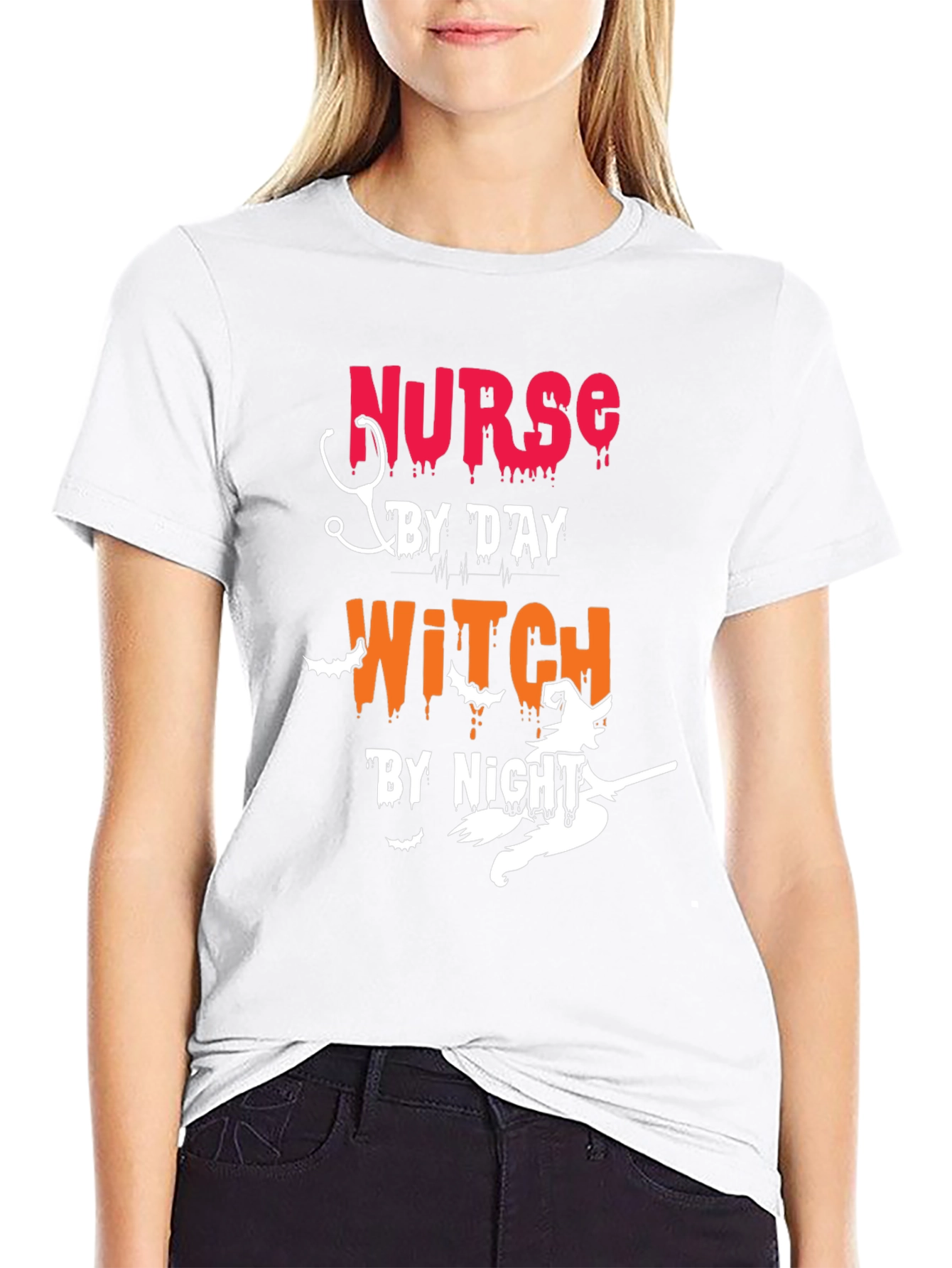 Nurse by Day Witch by Night Halloween T-Shirt