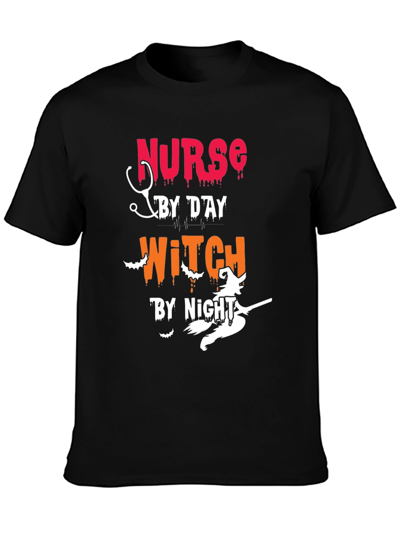 Nurse by Day Witch by Night Halloween T-Shirt