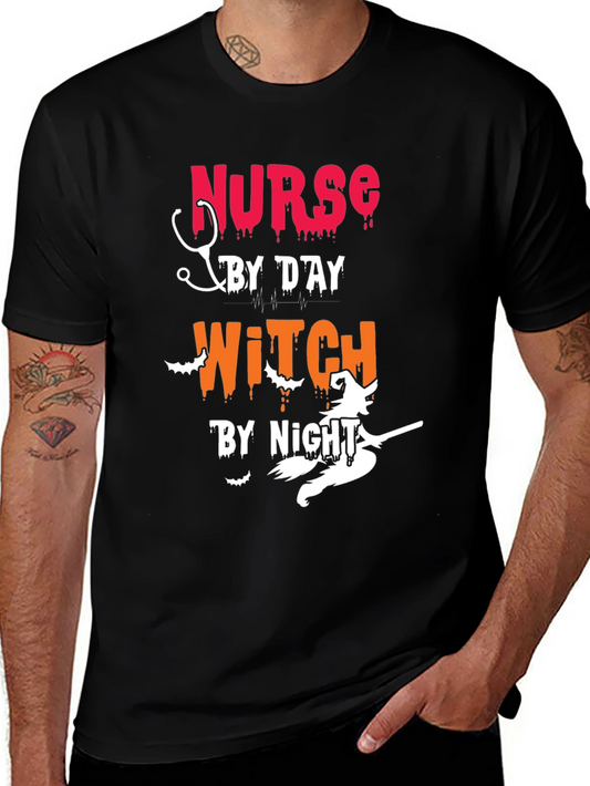 Nurse by Day Witch by Night Halloween T-Shirt
