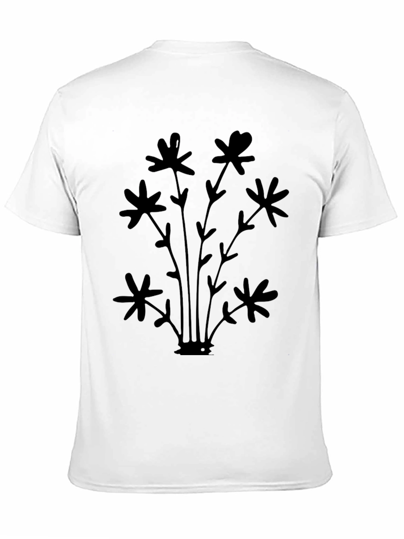 Mens Black Floral Graphic Tee