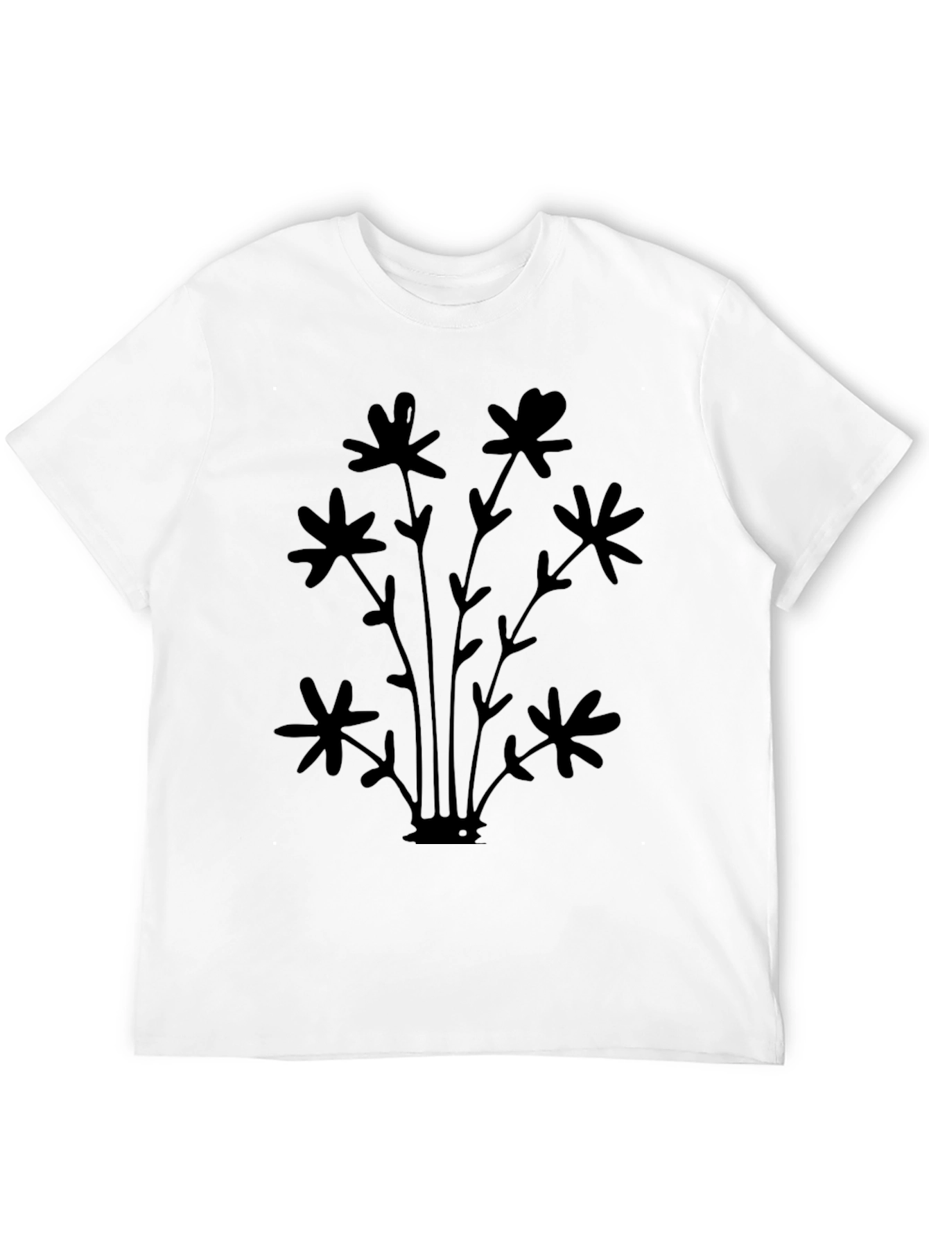 Mens Black Floral Graphic Tee