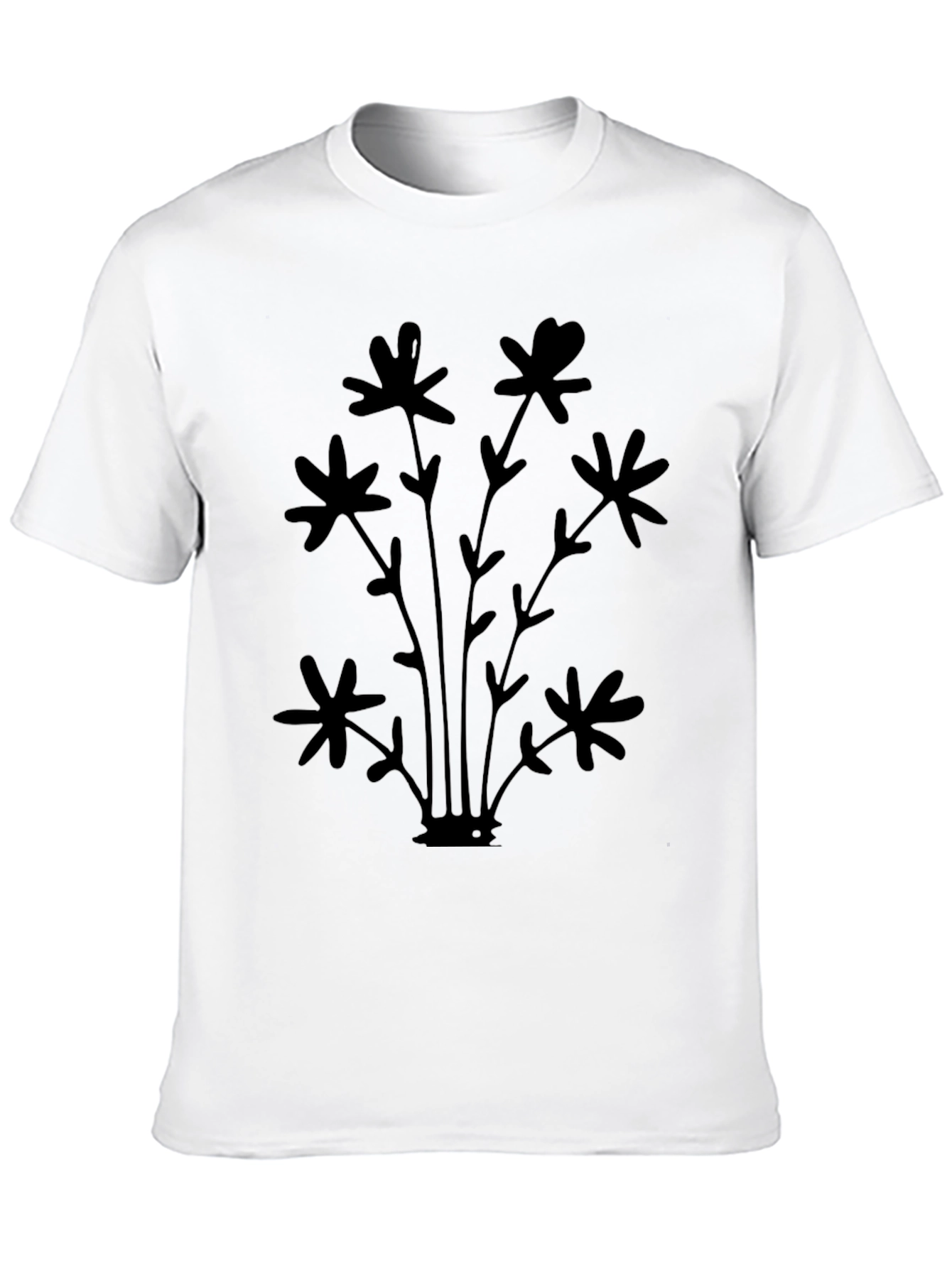 Mens Black Floral Graphic Tee