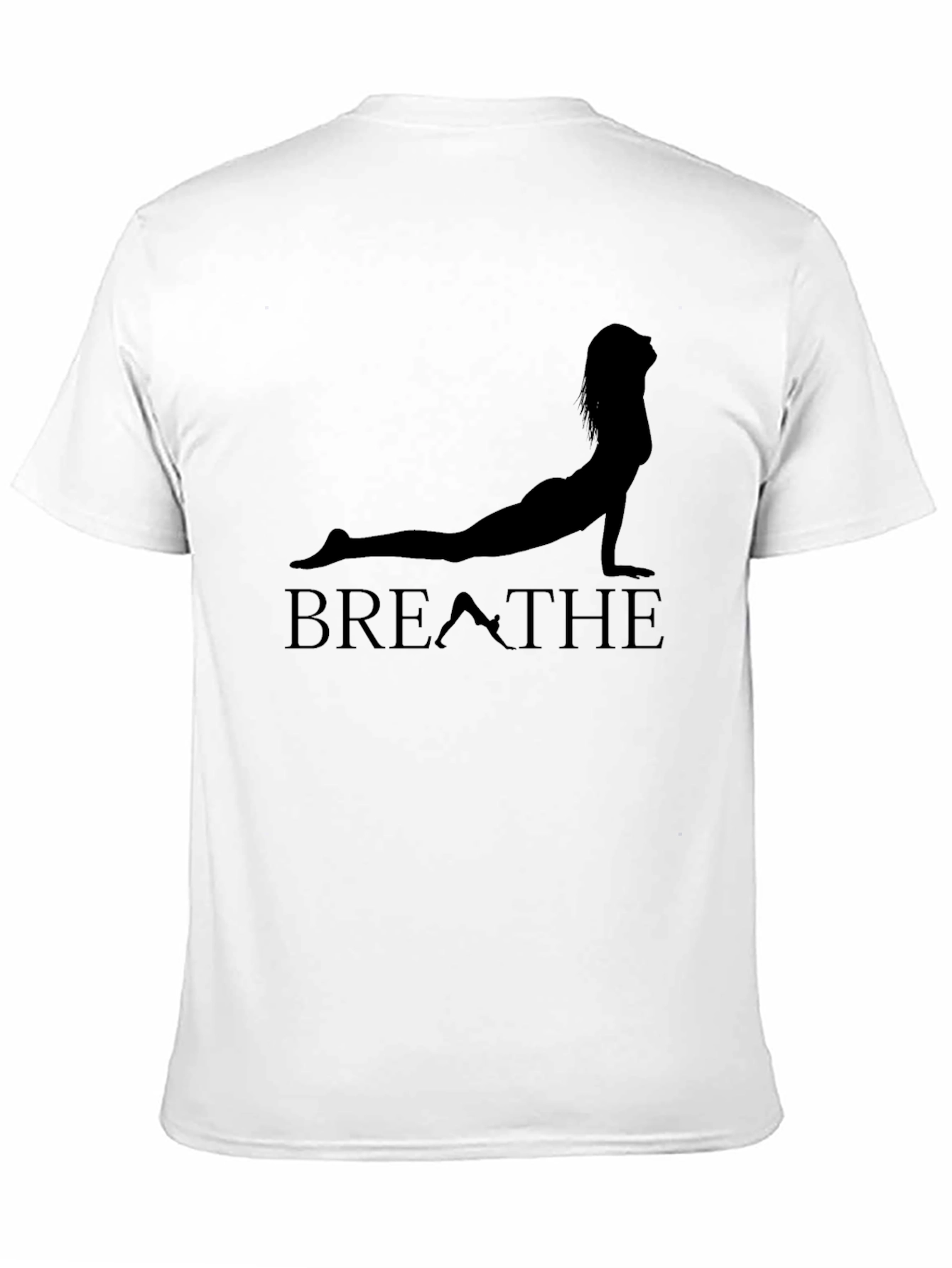 Breathe Yoga Pose Graphic T-Shirt - Black