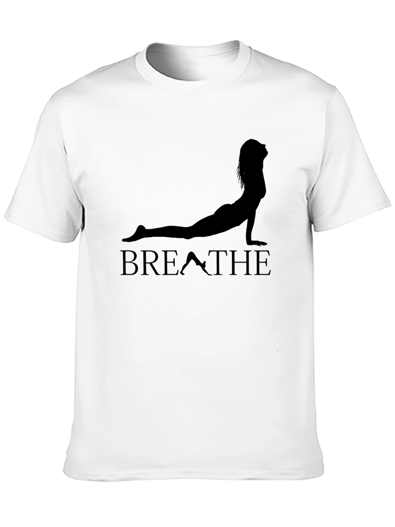 Breathe Yoga Pose Graphic T-Shirt - Black